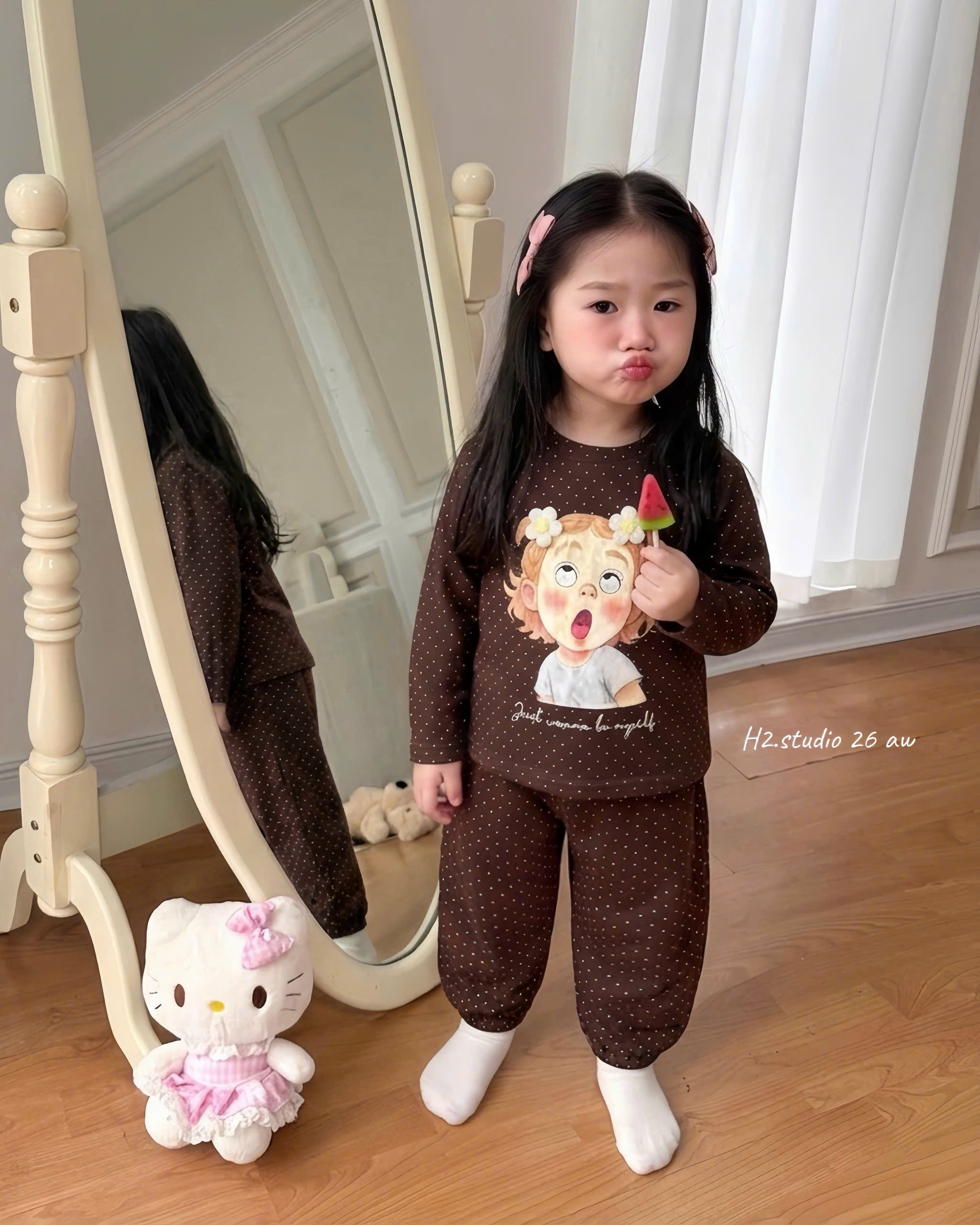 G096 - BỘ BÉ GÁI BOMBER CHẤM BI CÔ GÁI