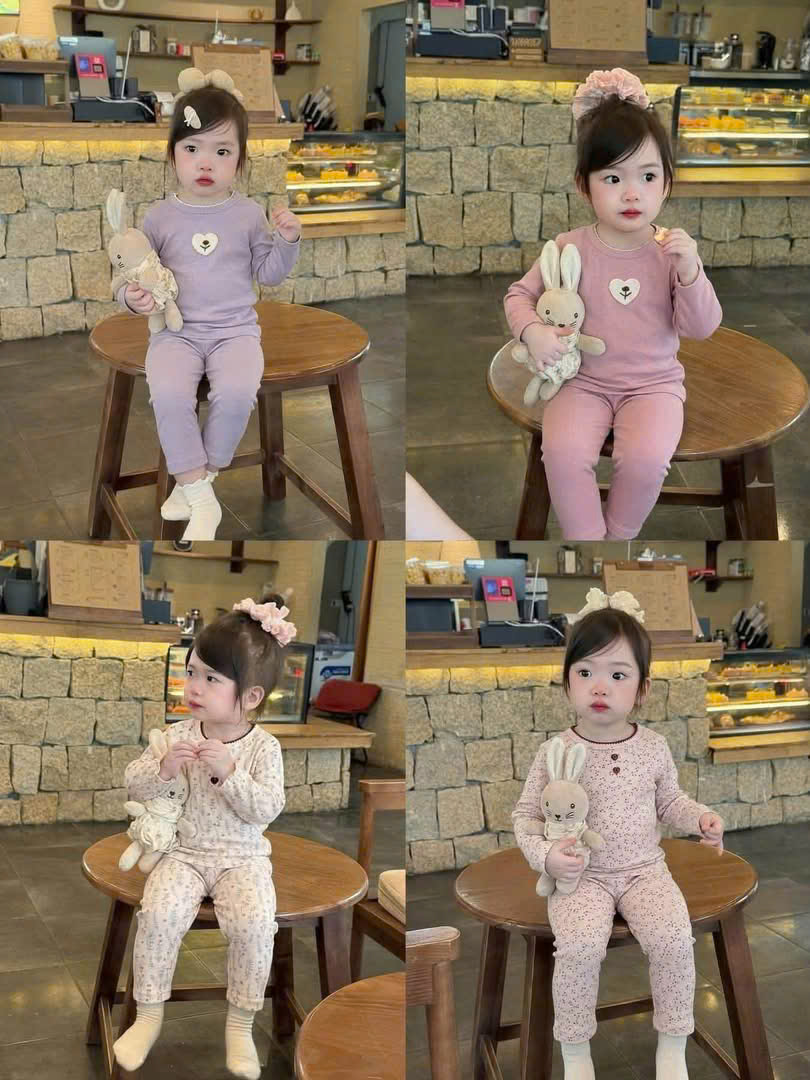 G110 - SET 2 BỘ BÉ GÁI ZIP DÀI CỔ VIỀN HOA