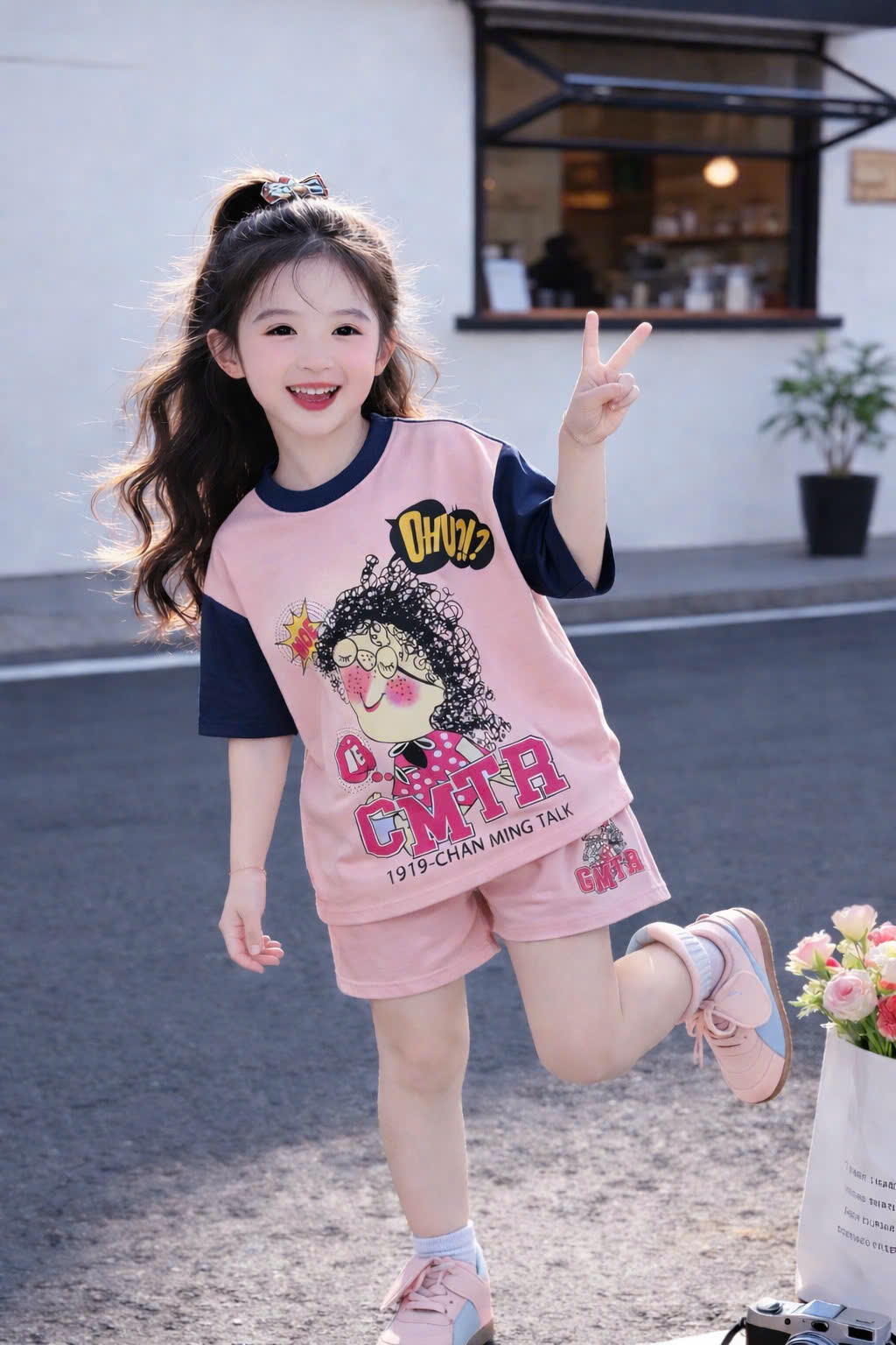 G965 - BỘ ĐÙI BÉ GÁI SIZE ĐẠI CÔ GÁI TÓC XOĂN CMTR