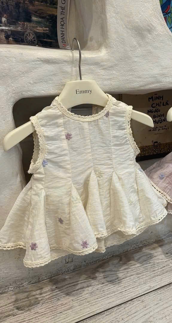 G982 - BỘ ĐÙI BÉ GÁI ĐŨI HÀN BABYDOLL PHỐI REN TRẮNG