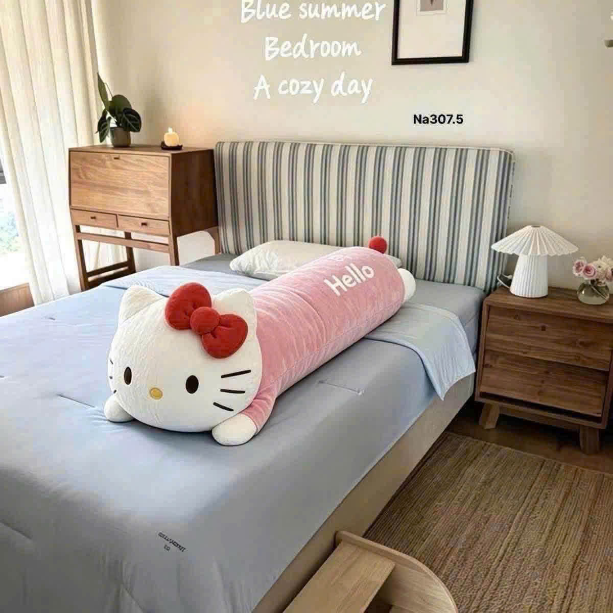 PK343 - GỐI ÔM DÀI 1M HÌNH MÈO HELLO KITTY