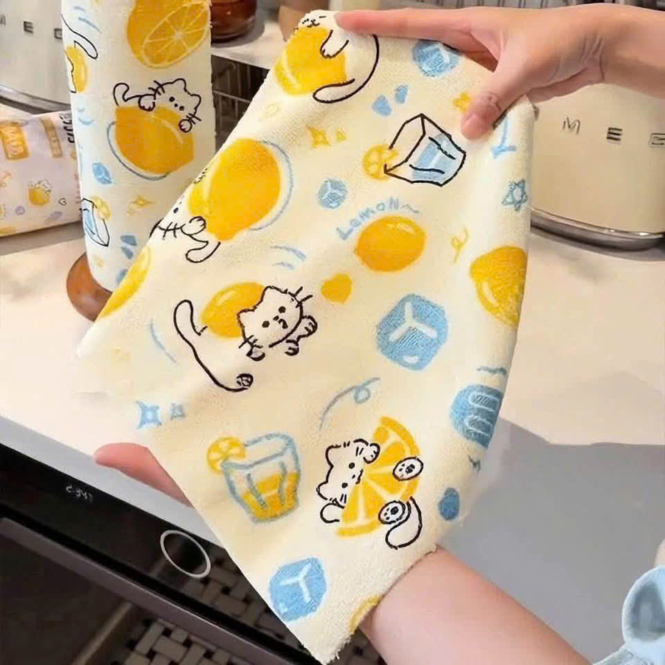PK345 - SET 2 CUỘN TO 5M KHĂN LAU MÈO VÀNG
