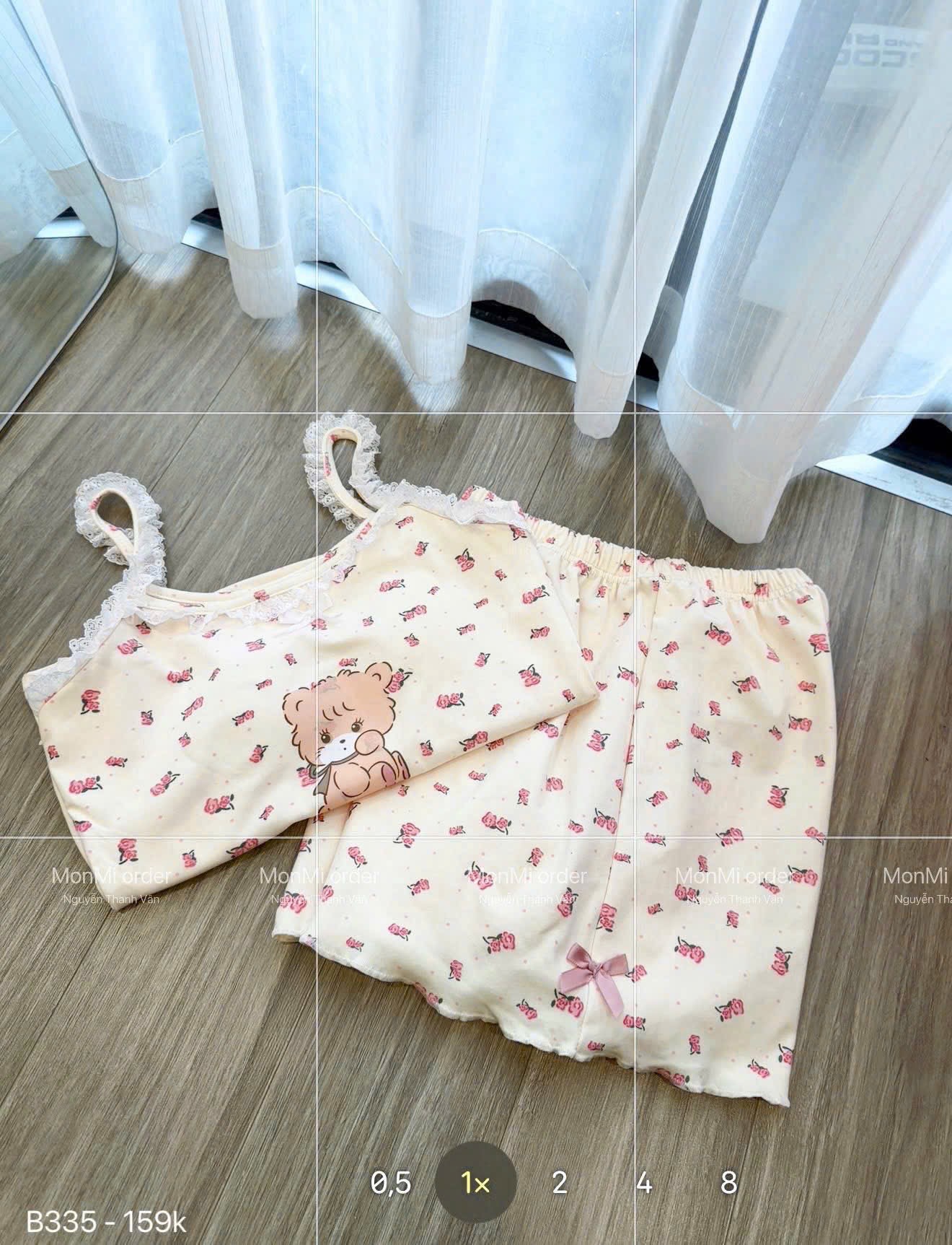 S307 - BỘ ĐÙI NỮ 2S PHỐI REN HOA NHÍ GẤU ĐỆM NGỰC