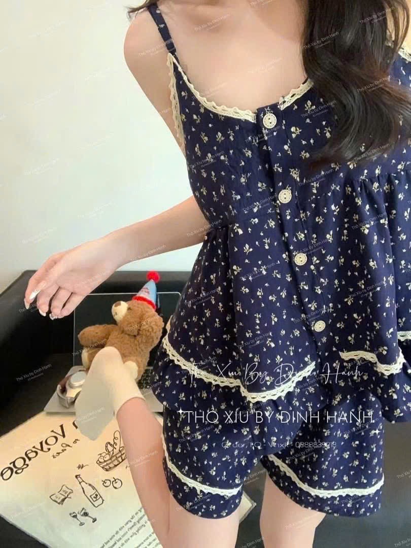 S319 - BỘ THAN HOA NHÍ 2S PHỐI REN TRẮNG