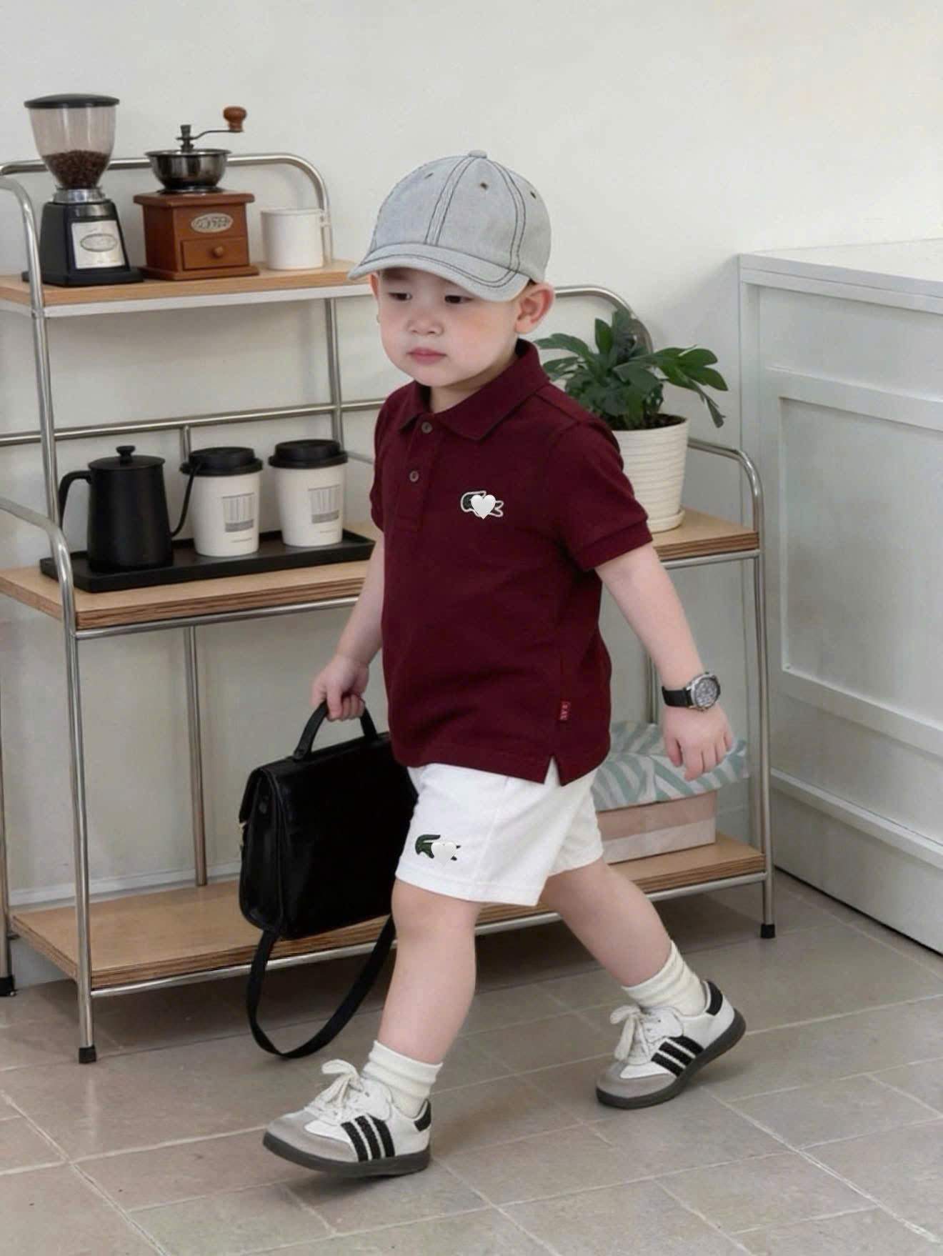 T274 - SET GIA ĐÌNH ÁO POLO ĐỎ CÁ SẤU