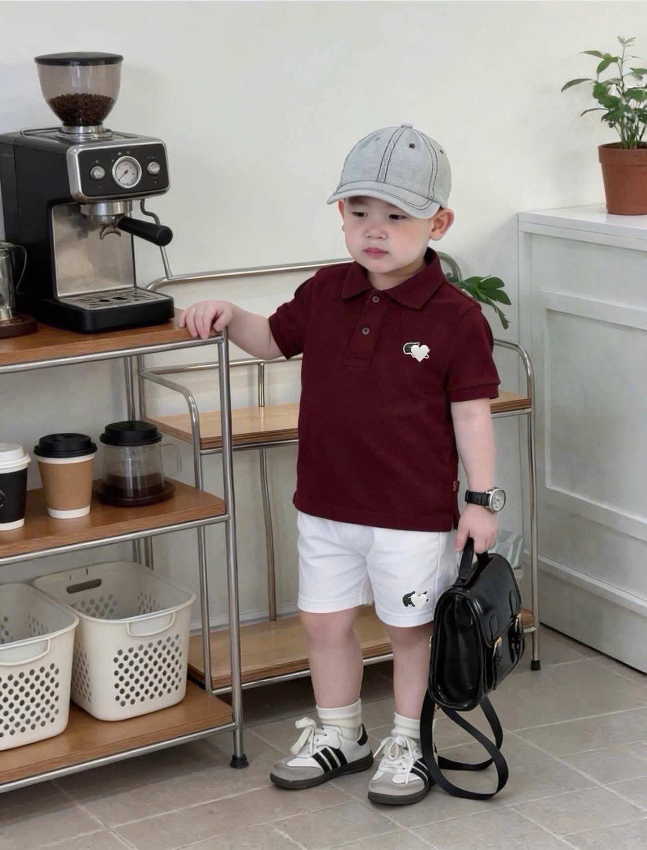 T274 - SET GIA ĐÌNH ÁO POLO ĐỎ CÁ SẤU
