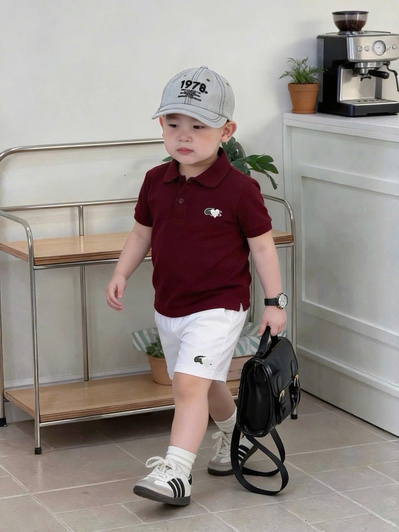 T274 - SET GIA ĐÌNH ÁO POLO ĐỎ CÁ SẤU