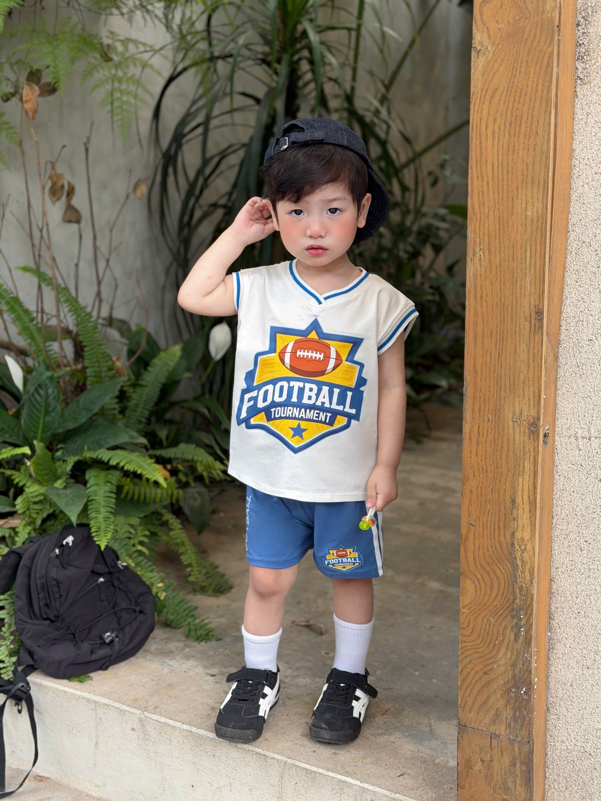T293 - SET 3 BỘ ĐÙI BÉ TRAI BA LỖ THỂ THAO SPORT xanh be trắng