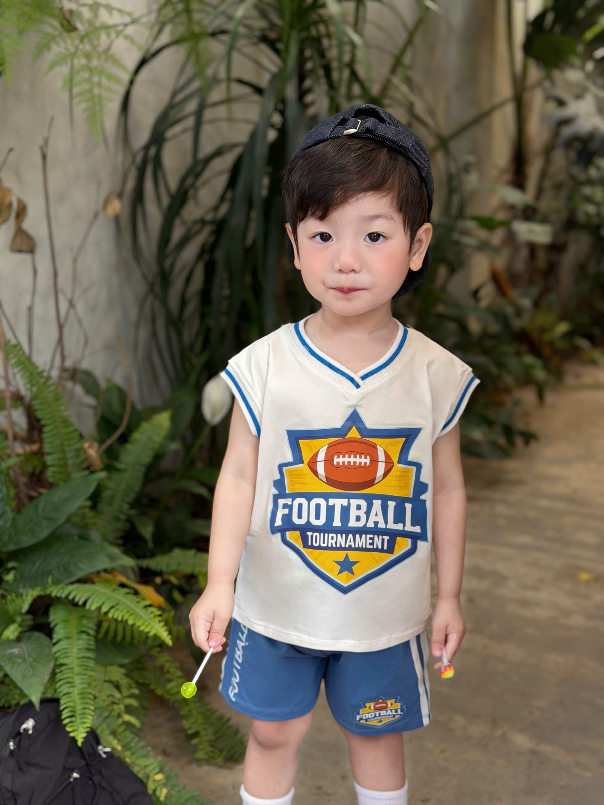 T293 - SET 3 BỘ ĐÙI BÉ TRAI BA LỖ THỂ THAO SPORT xanh be trắng