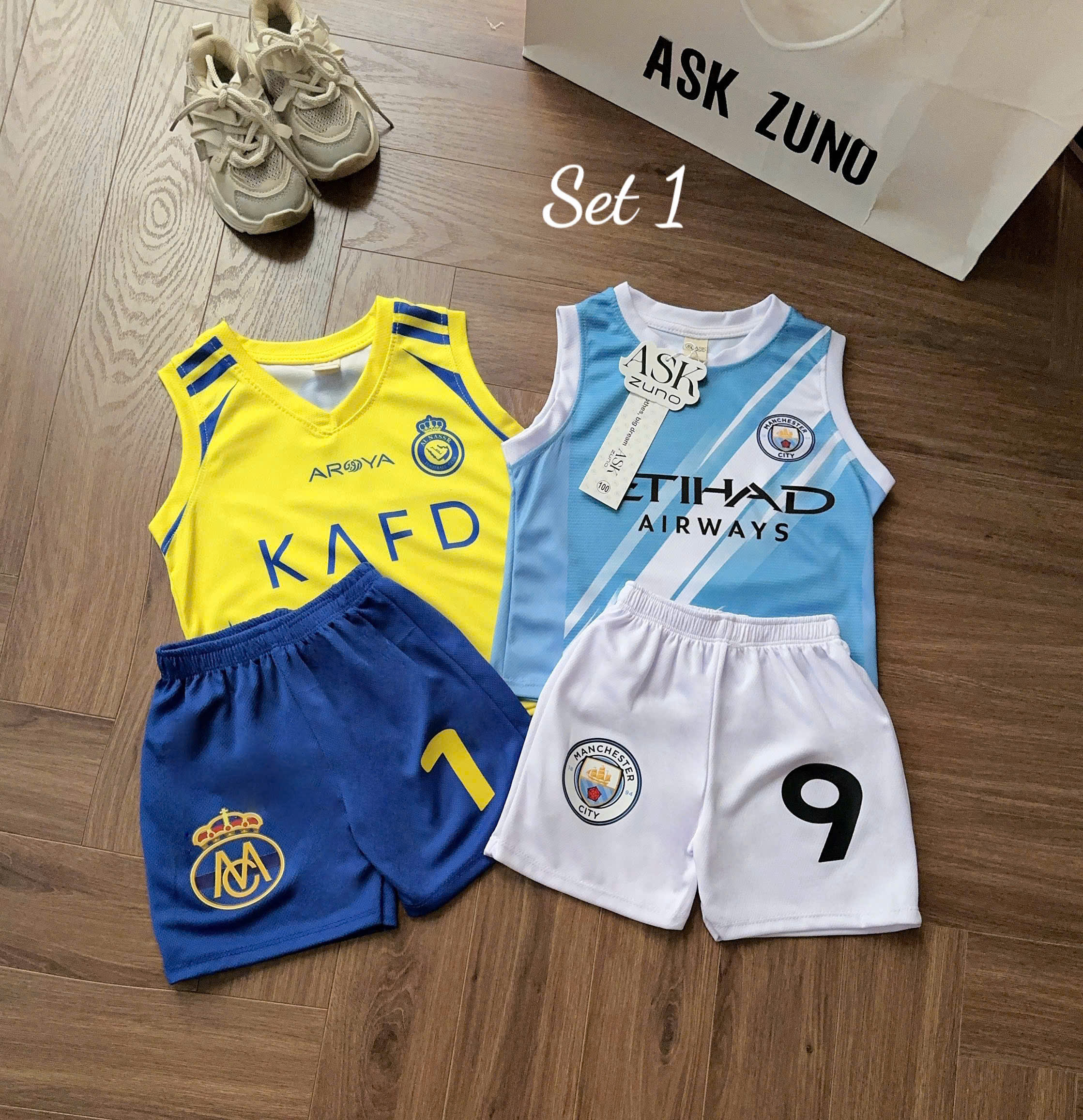 T297 - SET 2 BỘ ĐÙI BÉ TRAI BA LỖ THỂ THAO BÓNG ĐÁ