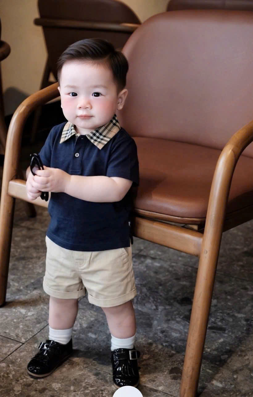 T304 - BỘ ĐÙI BÉ TRAI ÁO POLO ĐEN PHỐI BBR QUẦN BE