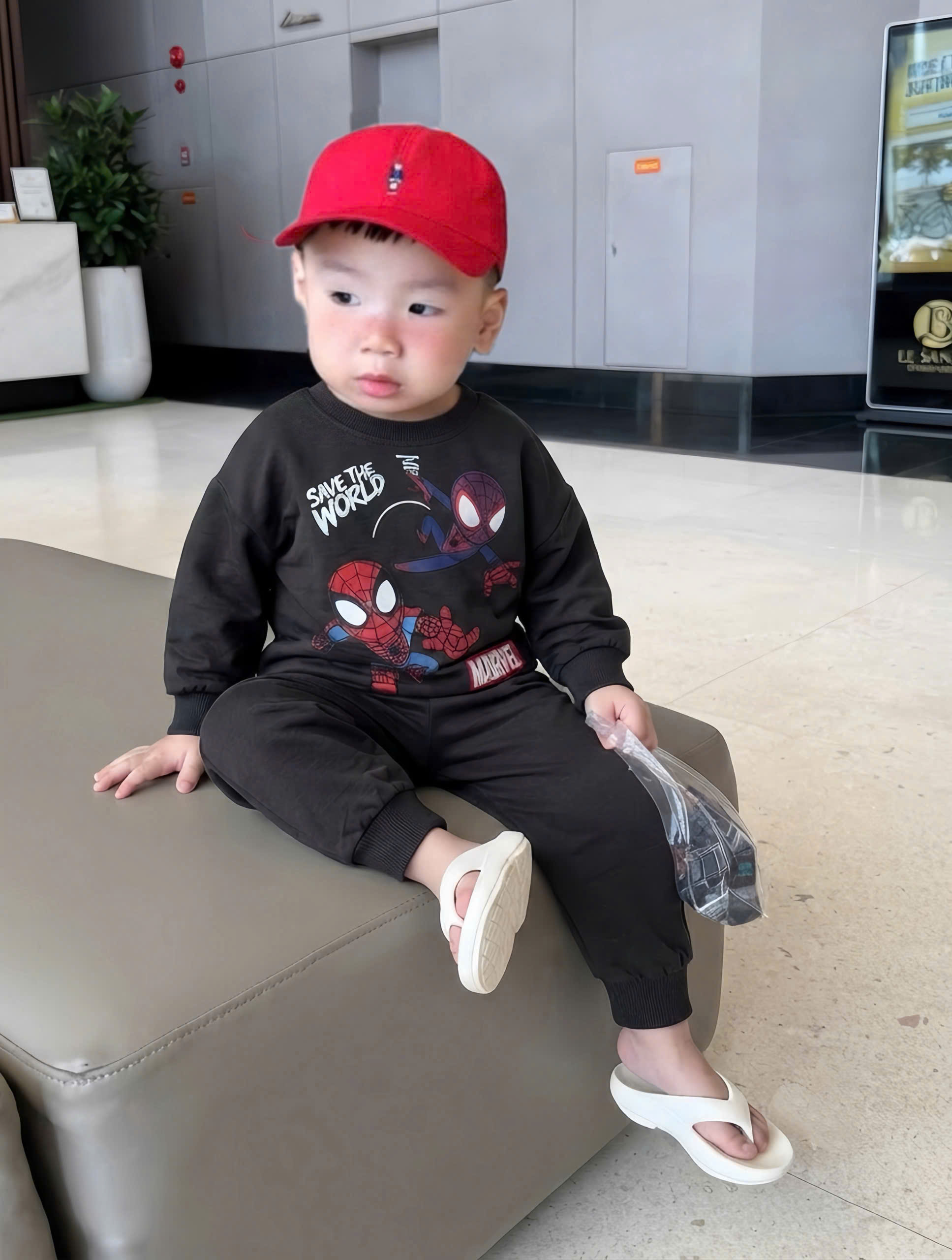 T350 - SET 3 BỘ BÉ TRAI DÀI TAY BATMAN đỏ xám ghi