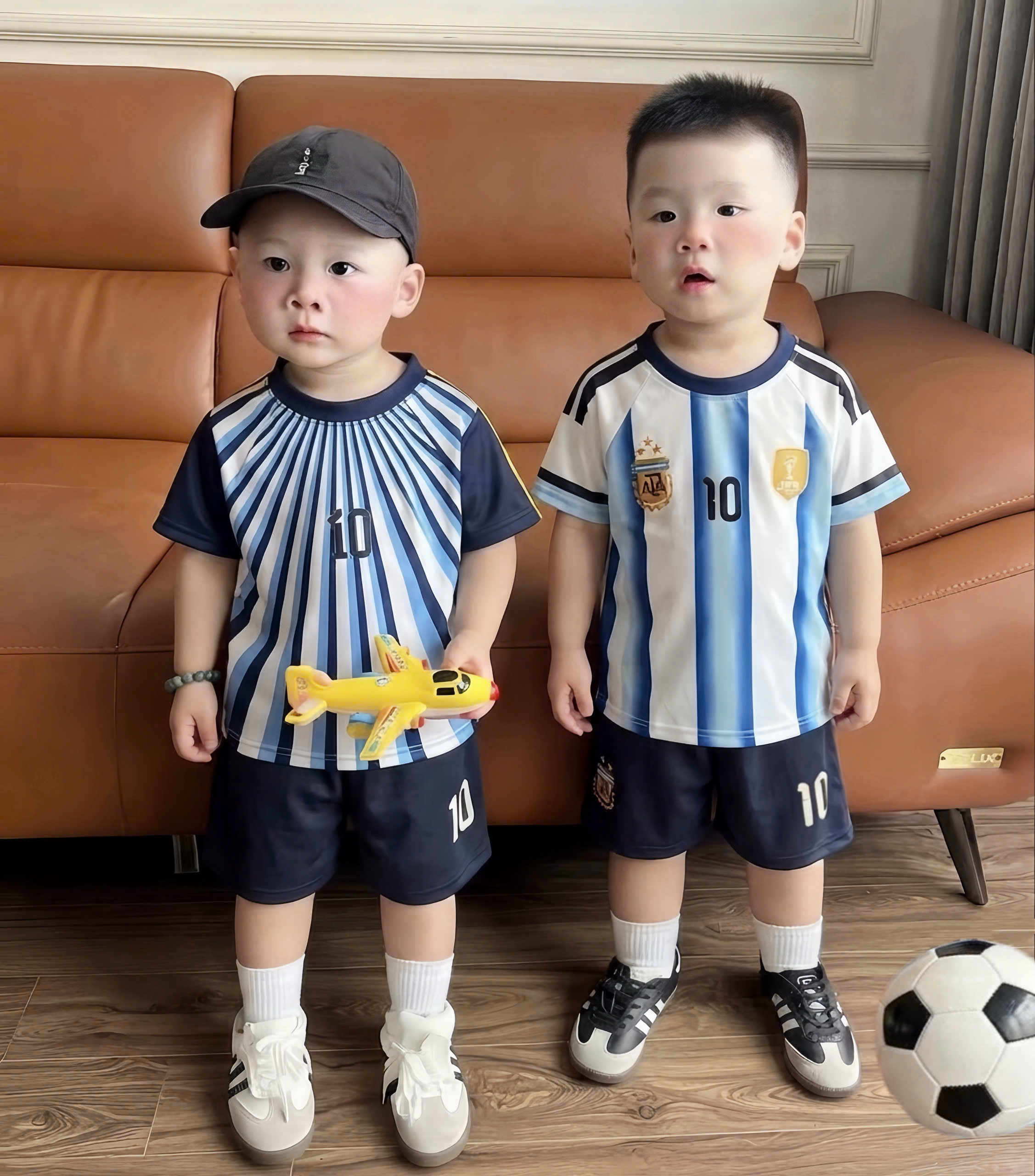 T354 - SET 2 BỘ BÉ TRAI SỌC XANH MESSI 10