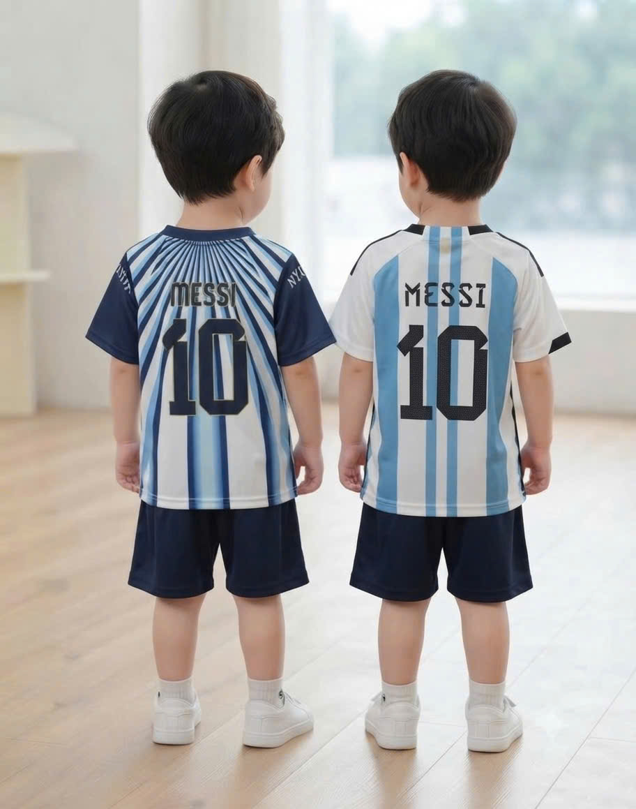 T354 - SET 2 BỘ BÉ TRAI SỌC XANH MESSI 10