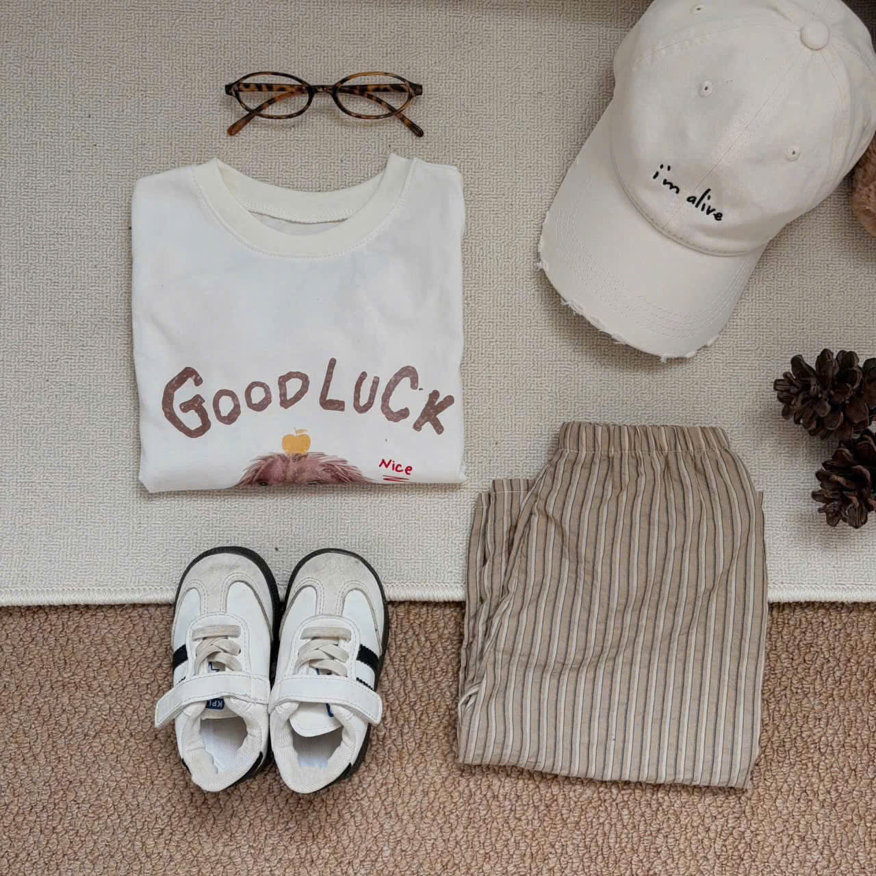 T355 - BỘ BÉ TRAI DÀI TAY CHÓ GOODLUCK QUẦN SỌC
