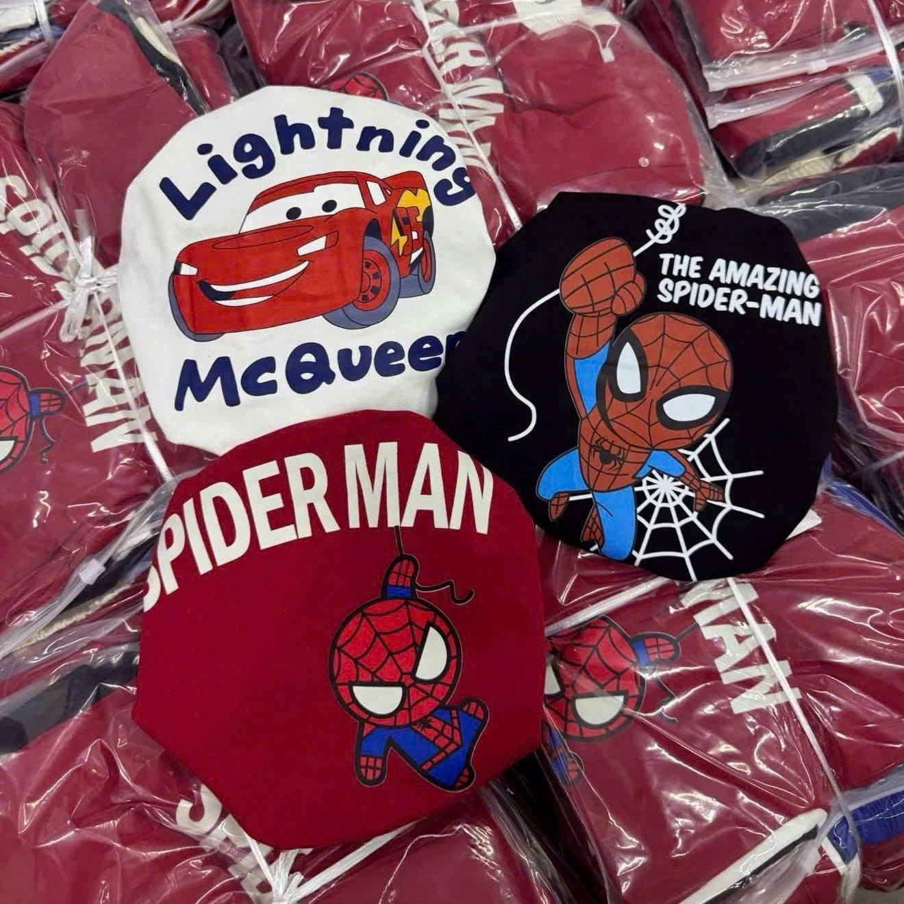(CHỜ) T414 -SET 3 BỘ ĐÙI BÉ TRAI SPIDERMAN QUEEN đen đỏ trắng