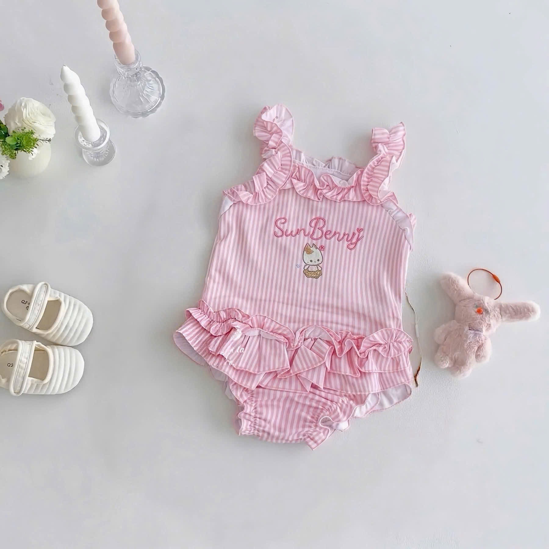 G044 - SET 2 BỘ BƠI BÉ GÁI KẺ HỒNG KITTY Sun Benny