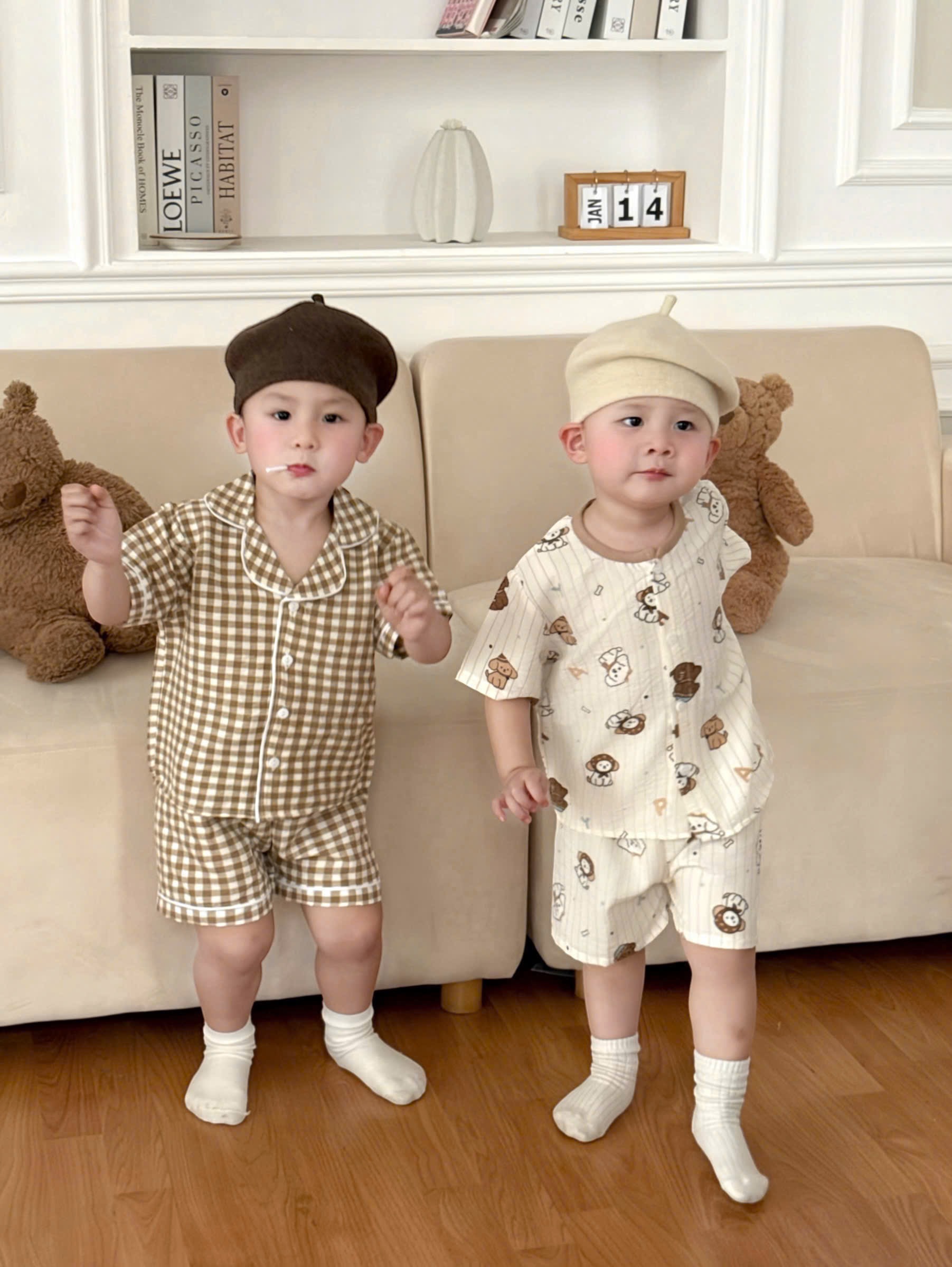 G933 - SET 2 BỘ PYJAMA ĐÙI BÉ HOẠT HÌNH