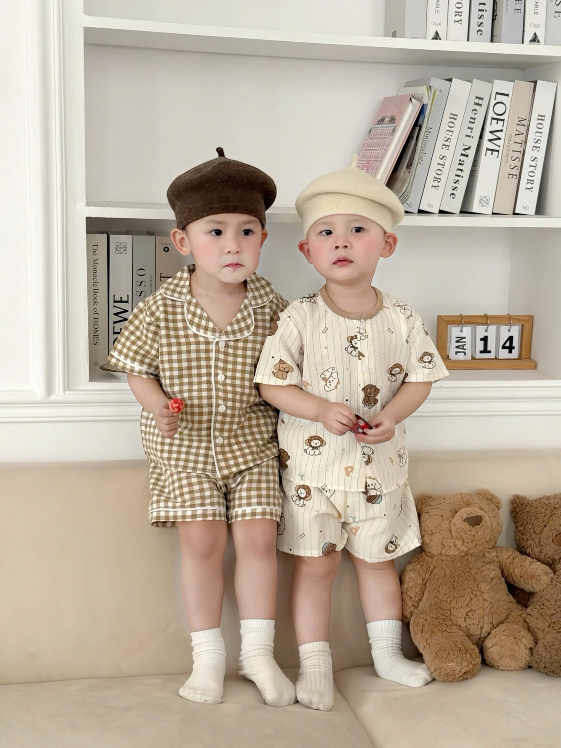 G933 - SET 2 BỘ PYJAMA ĐÙI BÉ HOẠT HÌNH