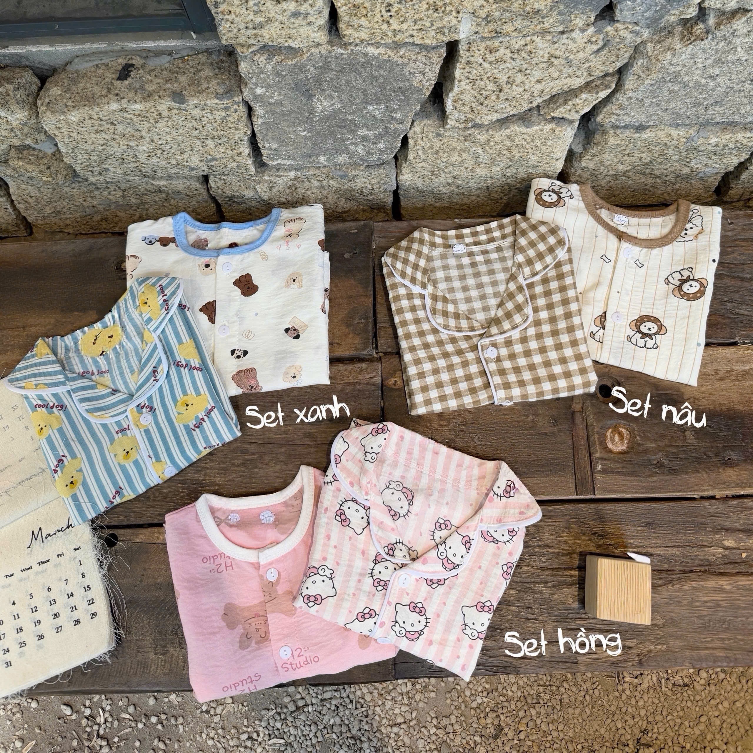G933 - SET 2 BỘ PYJAMA ĐÙI BÉ HOẠT HÌNH