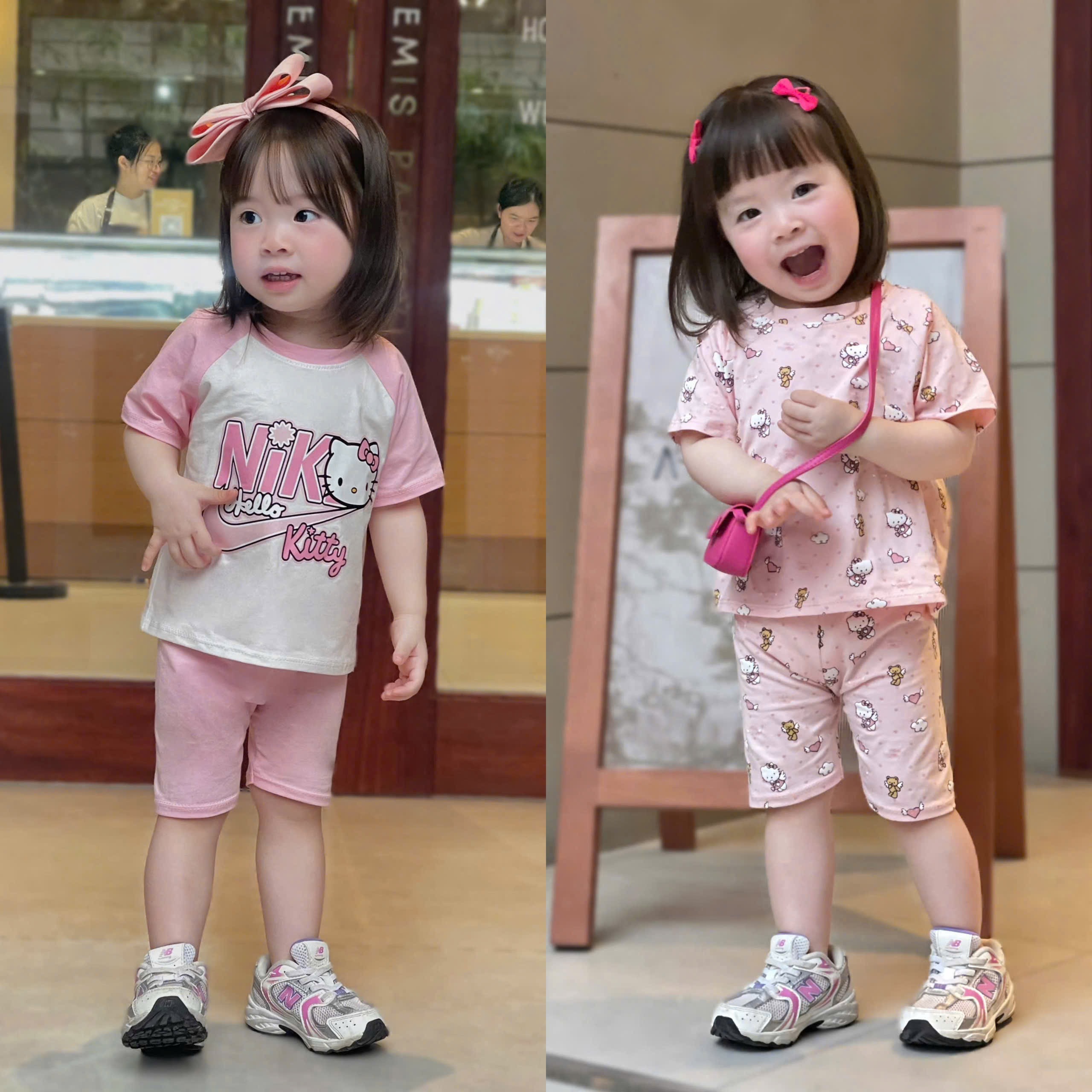 G946 - SET 2 BỘ ĐÙI BÉ GÁI HỒNG KITTY NIKE