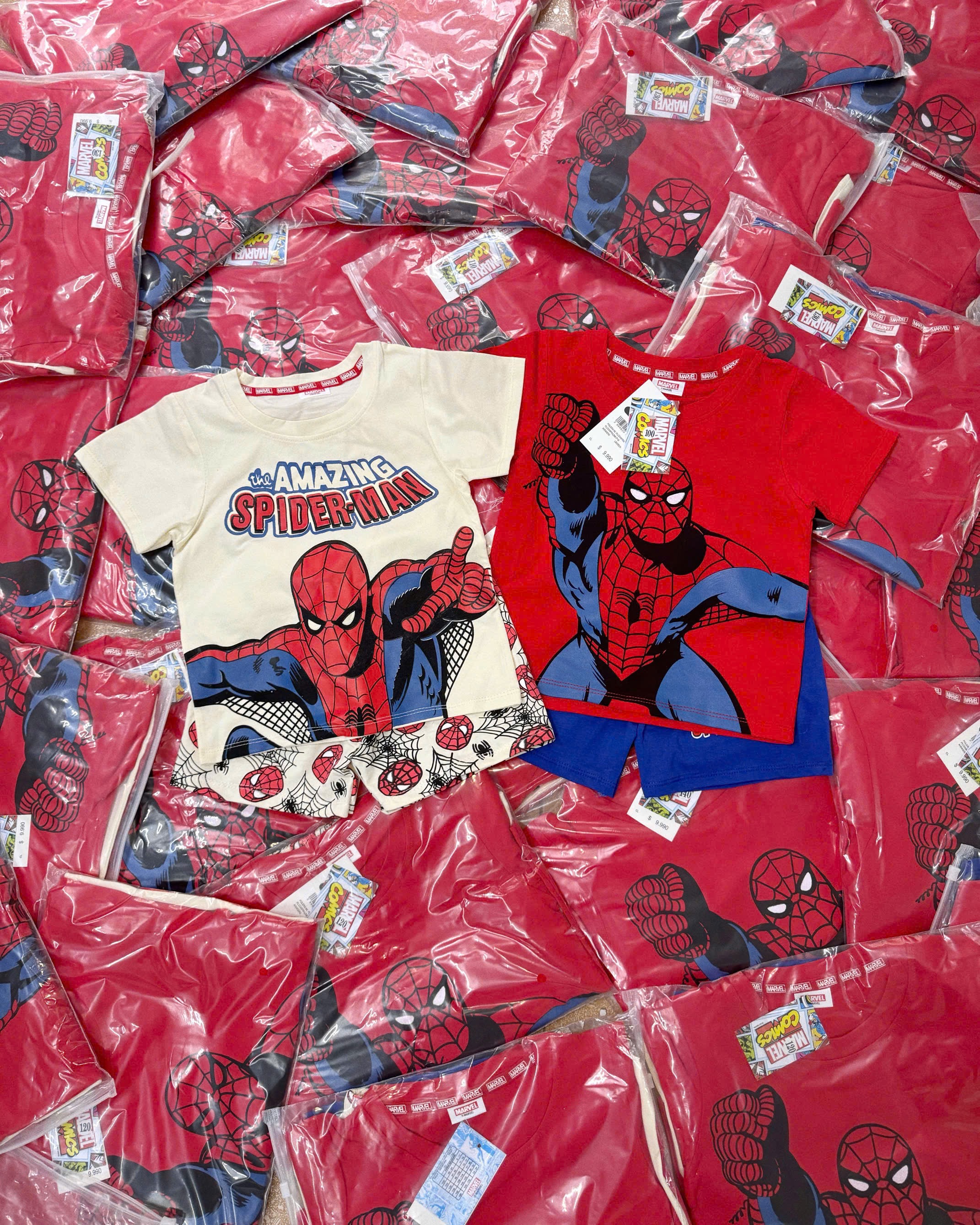 T179 - SET 2 BỘ ĐÙI BÉ TRAI AMAZING SPIDERMAN đỏ be
