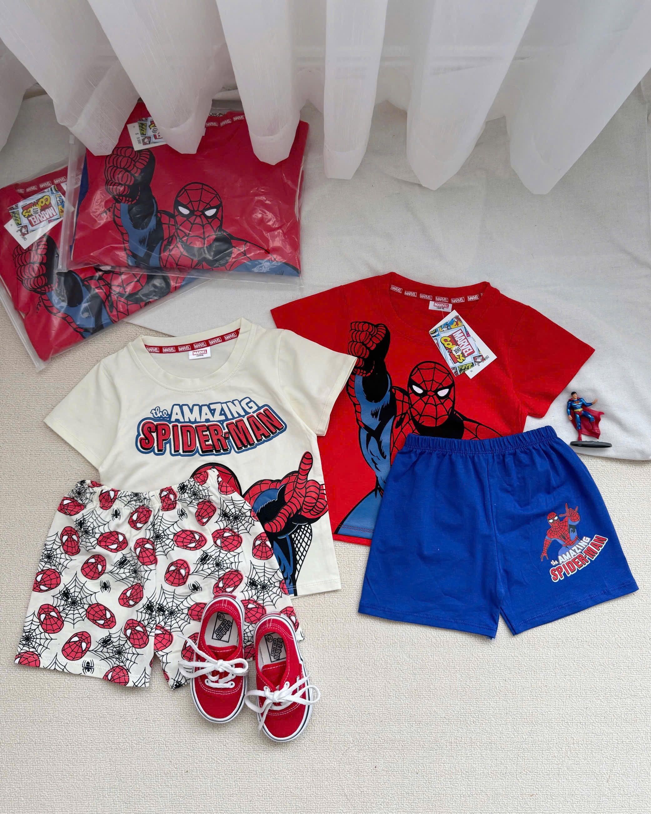T179 - SET 2 BỘ ĐÙI BÉ TRAI AMAZING SPIDERMAN đỏ be
