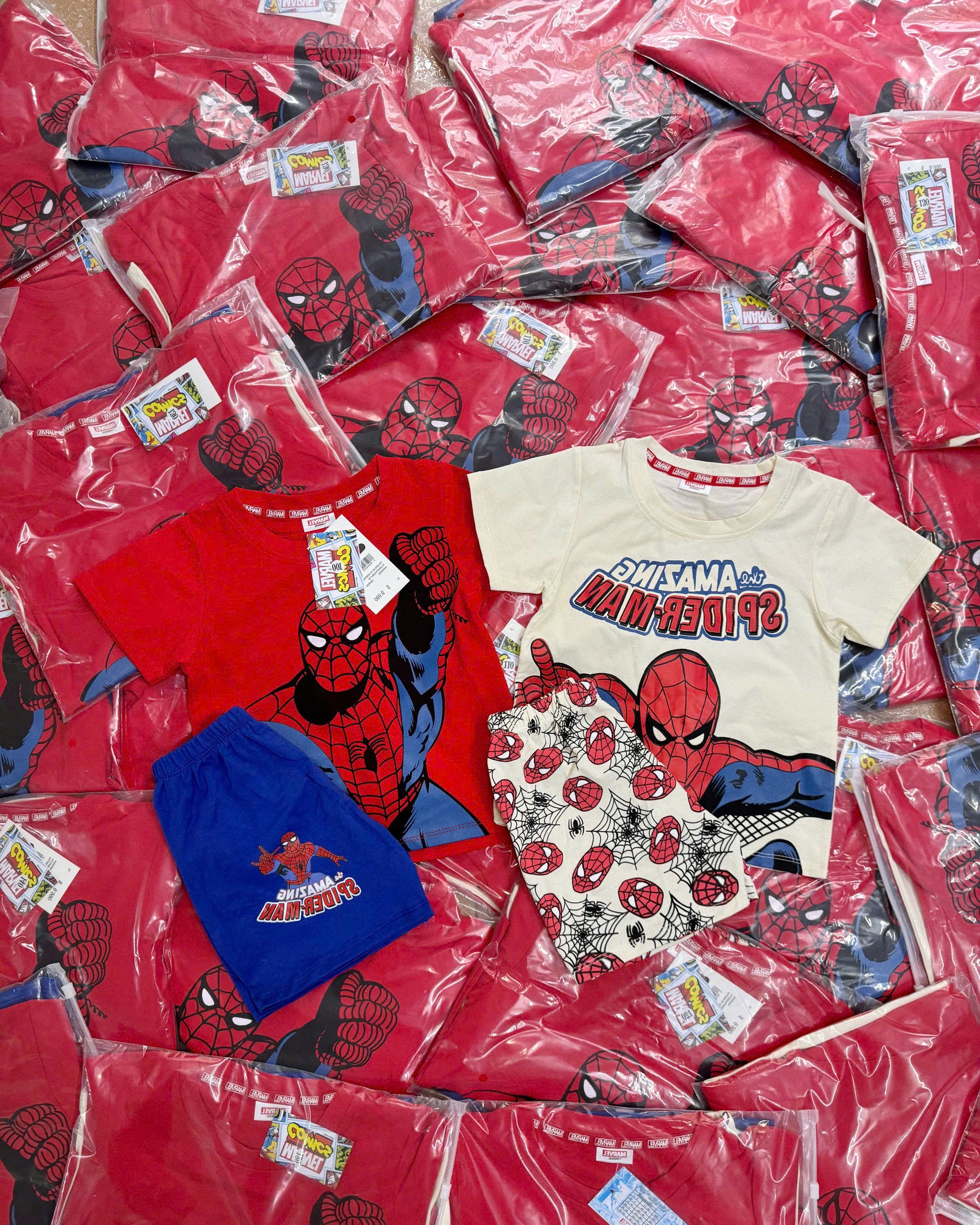 T179 - SET 2 BỘ ĐÙI BÉ TRAI AMAZING SPIDERMAN đỏ be
