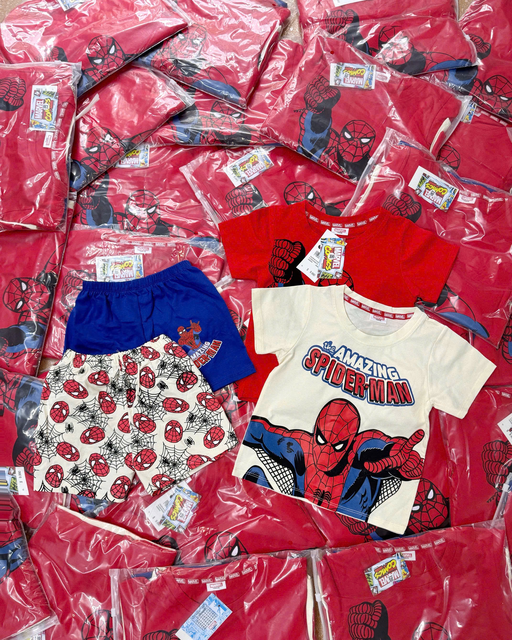 T179 - SET 2 BỘ ĐÙI BÉ TRAI AMAZING SPIDERMAN đỏ be