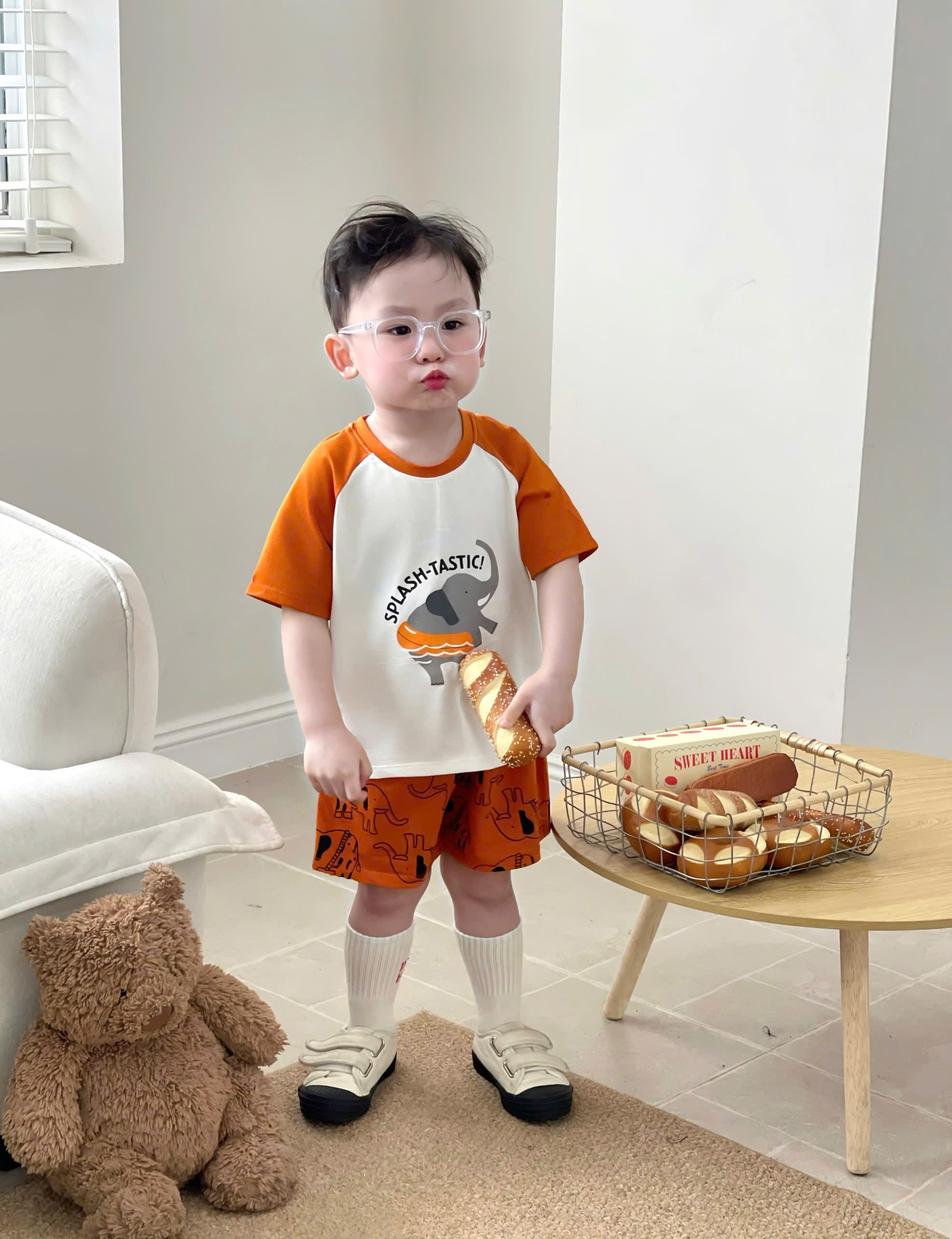 T192 - SET 3 BỘ ĐÙI BÉ TRAI CÁ HEO TRẮNG PHỐI than xanh cam