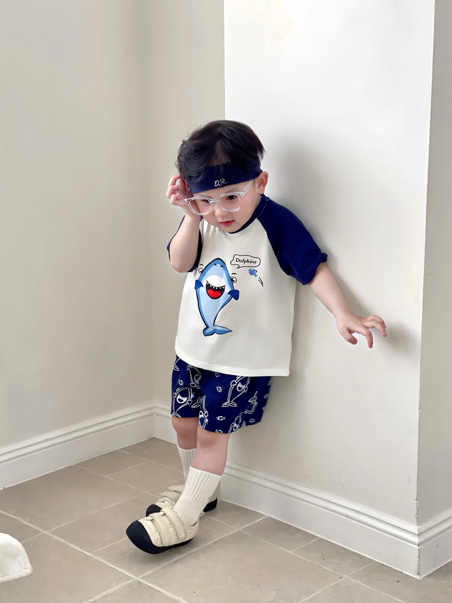 T192 - SET 3 BỘ ĐÙI BÉ TRAI CÁ HEO TRẮNG PHỐI than xanh cam