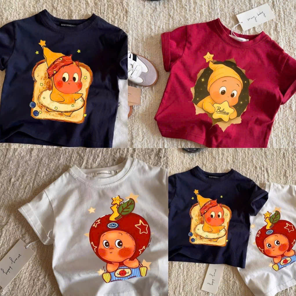 AB894 - SET 3 ÁO PHÔNG BÉ TRAI EM BÉ than đỏ trắng
