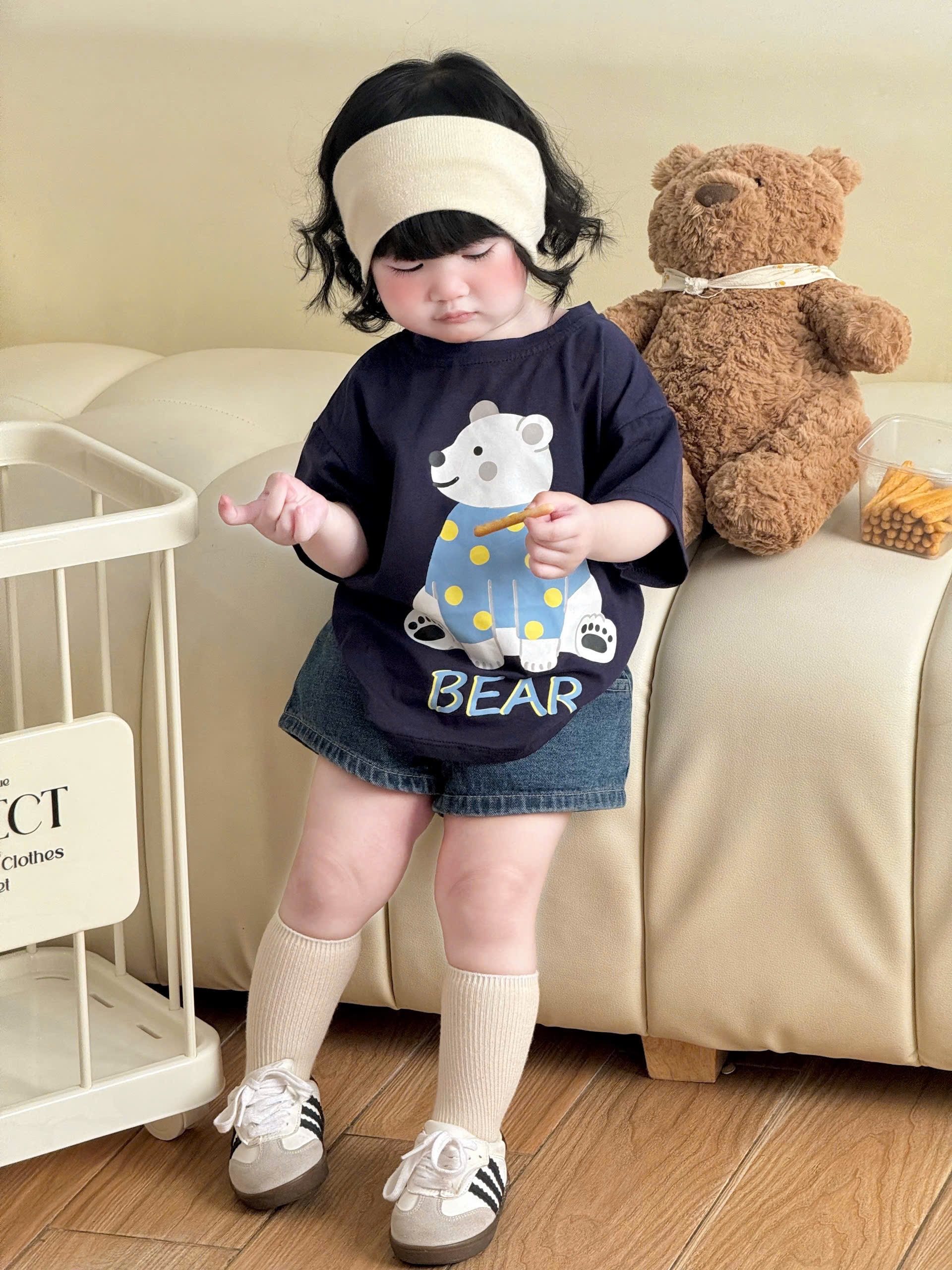 AB900 - SET 3 ÁO BÉ TRAI CỘC GẤU SƯ TỬ than đỏ trắng