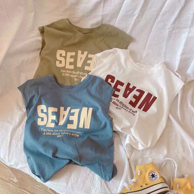 AB913 - SET 3 ÁO BÉ TRAI BA LỖ SEAEN xanh rêu trắng