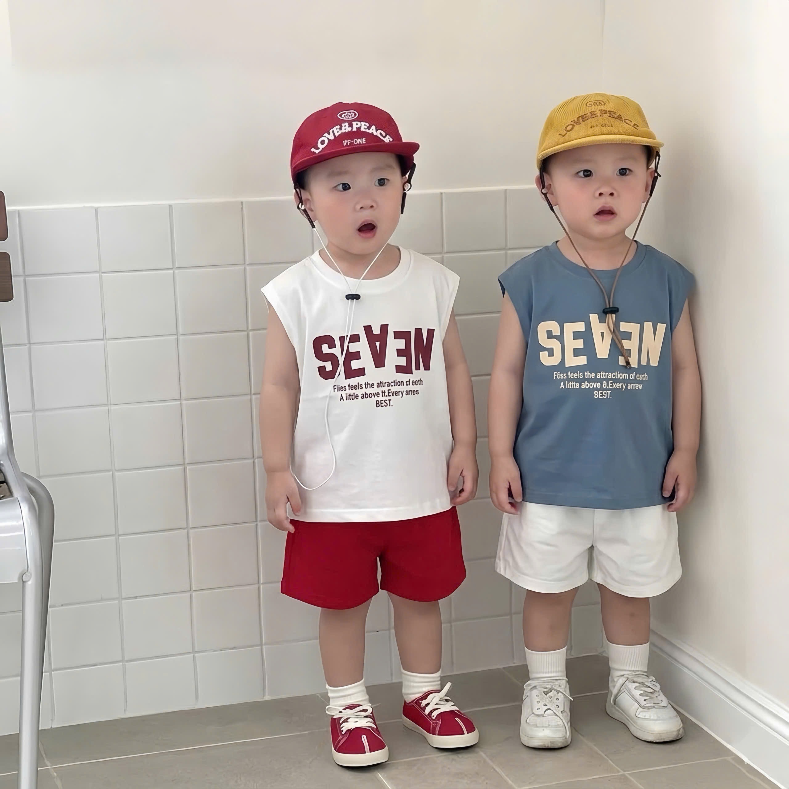 AB913 - SET 3 ÁO BÉ TRAI BA LỖ SEAEN xanh rêu trắng