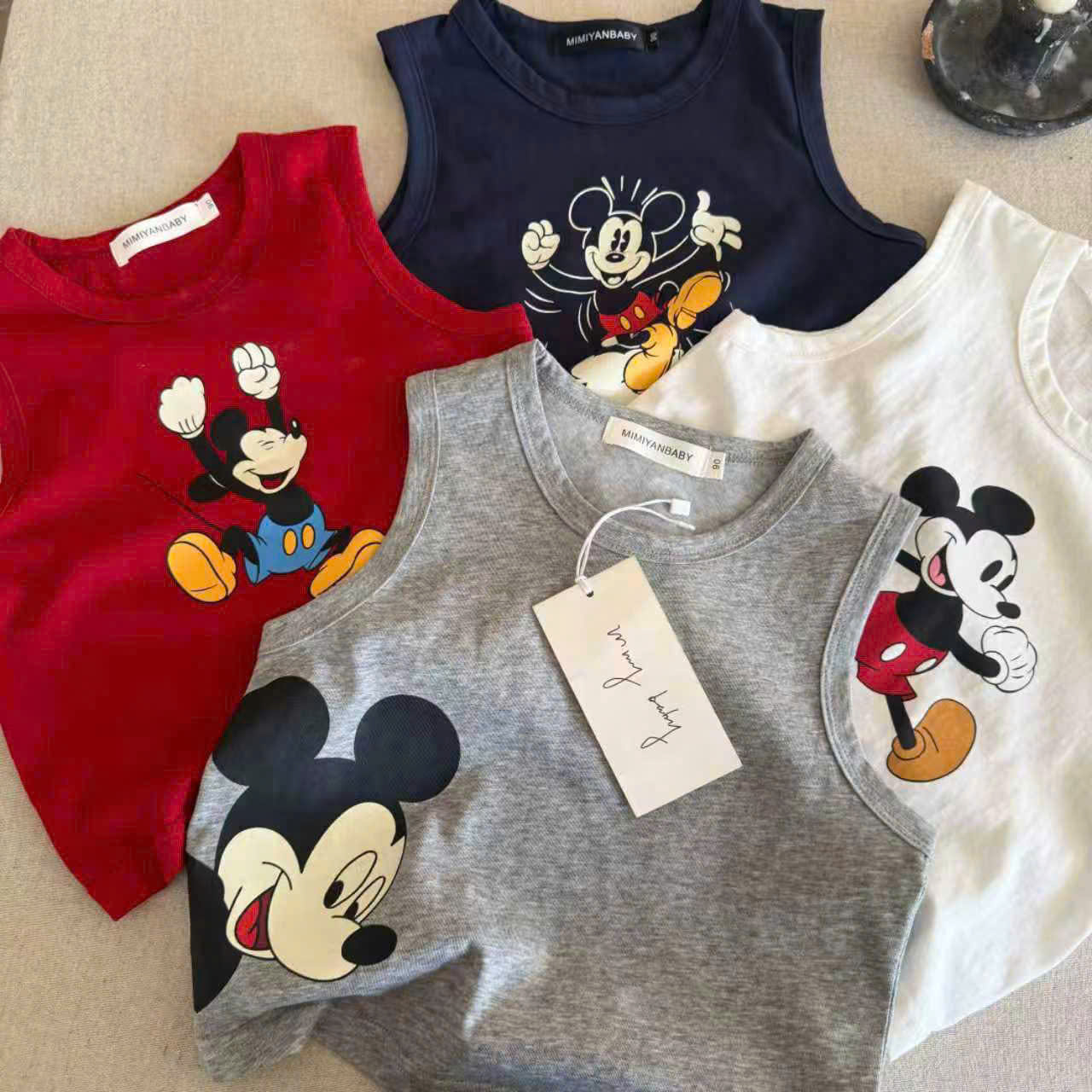 AB916 - SET 4 ÁO BÉ TRAI BA LỖ MICKEY