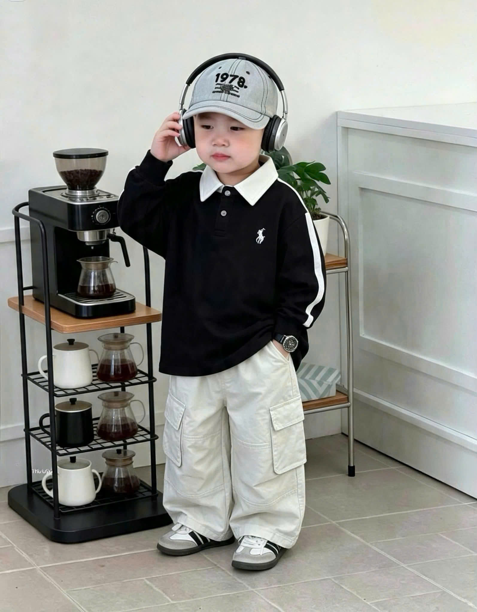 AB933 - SET 3 ÁO POLO BÉ TRAI DÀI TAY KỊ SĨ CỔ TRẮNG