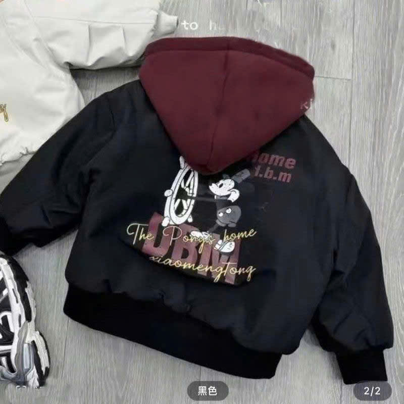AB956 - ÁO KHOÁC BÉ TRAI TRẦN TRÁM MICKEY MŨ ĐỎ