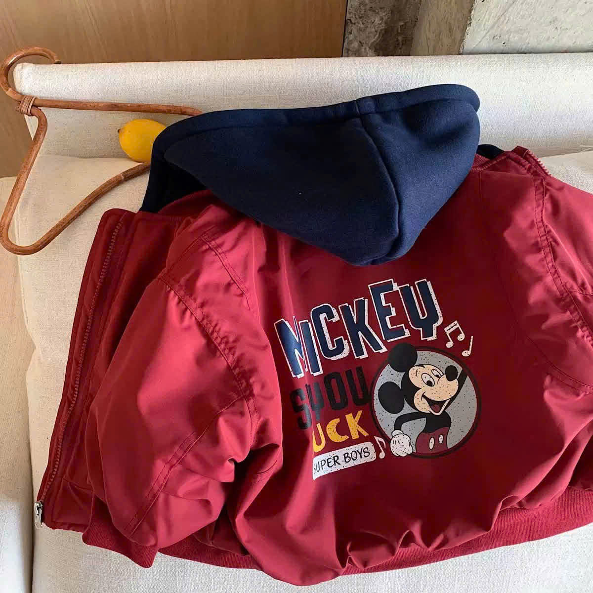 AB964 - ÁO KHOÁC BOMBER BÉ TRAI MICKEY TÚI NẮP