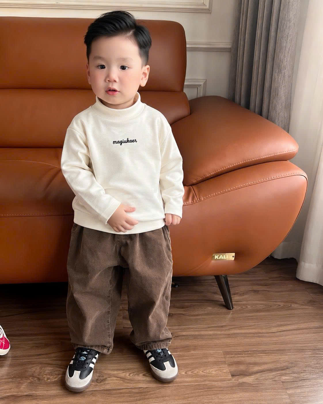 (chờ) AB974 - SET 3 ÁO BÉ TRAI CỔ 3P ZIP LÔNG 1 MẶT magiukaer xám be