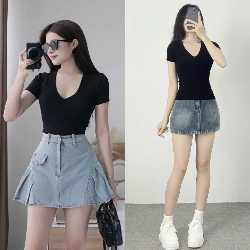 ANU406 - SET 3 ÁO ZIP NỮ CỔ TIM đen đỏ trắng