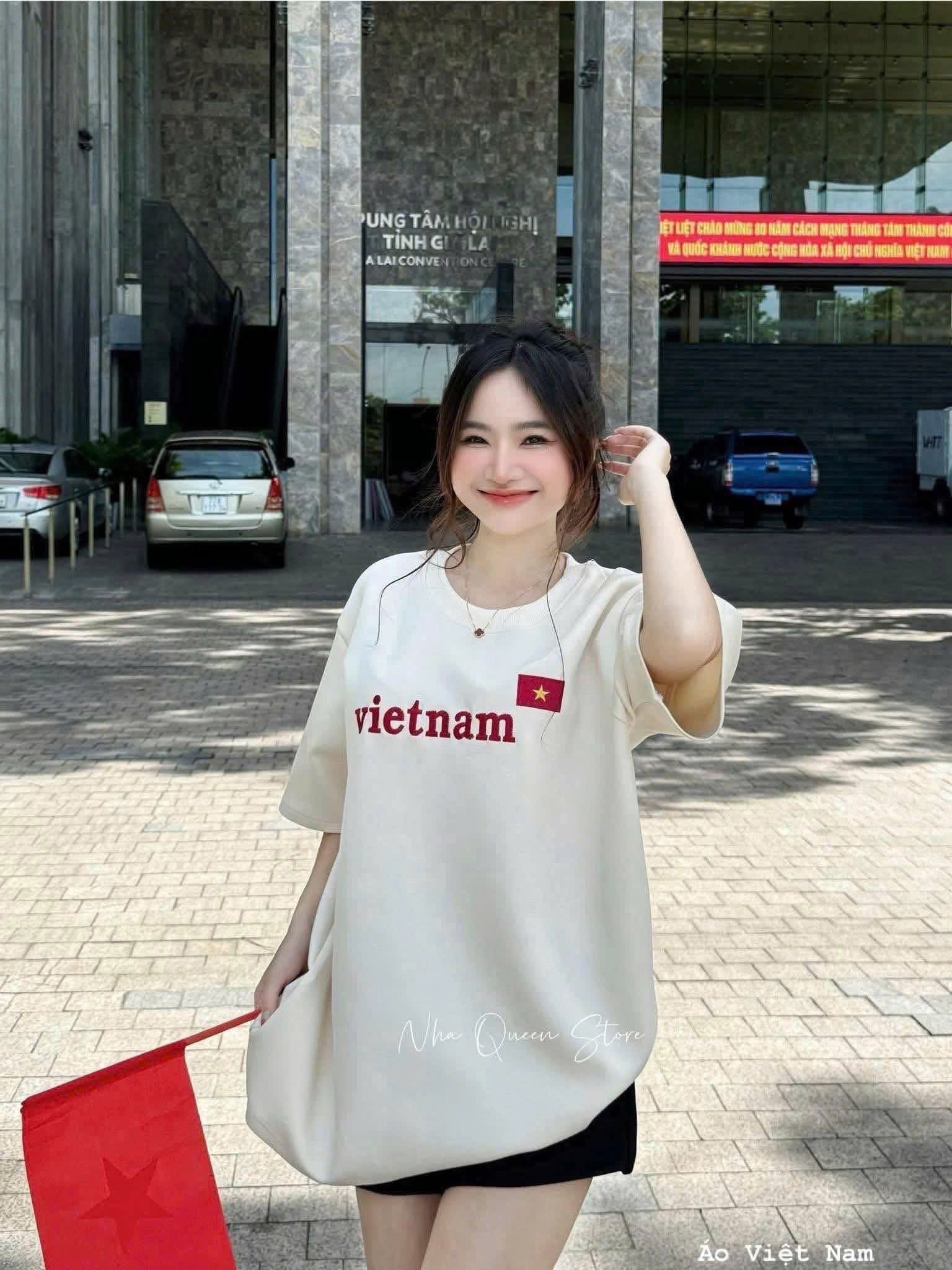 ANU410 - ÁO PHÔNG NỮ TRẮNG THÊU VIETNAM