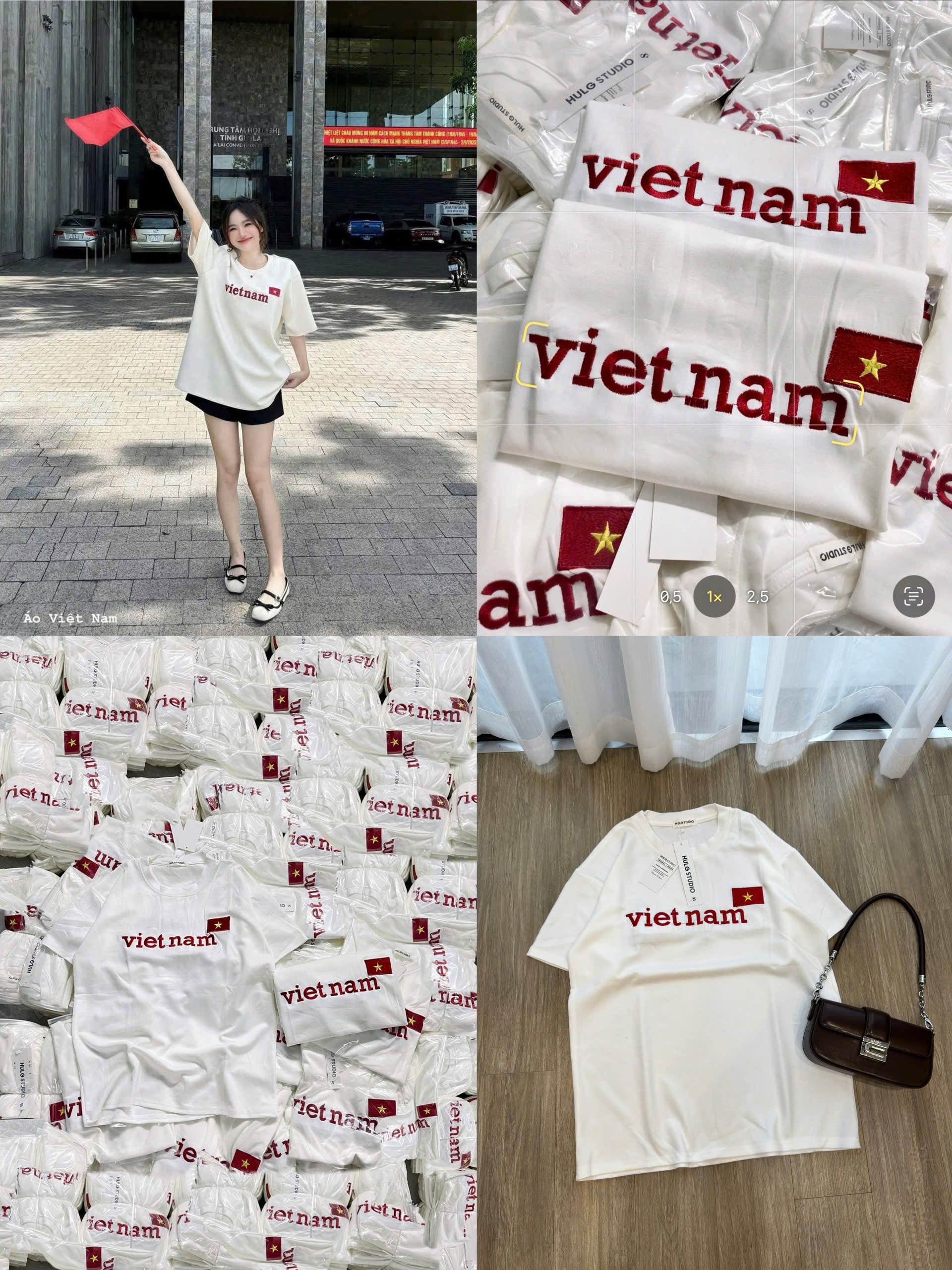 ANU410 - ÁO PHÔNG NỮ TRẮNG THÊU VIETNAM