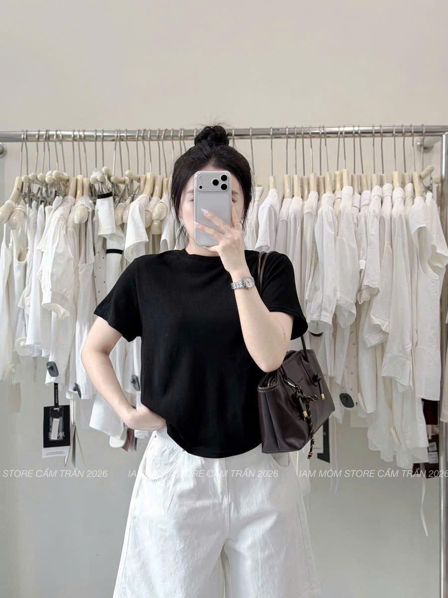 (chờ) ANU422 - SET 3 ÁO PHÔNG NỮ đen hồng trắng