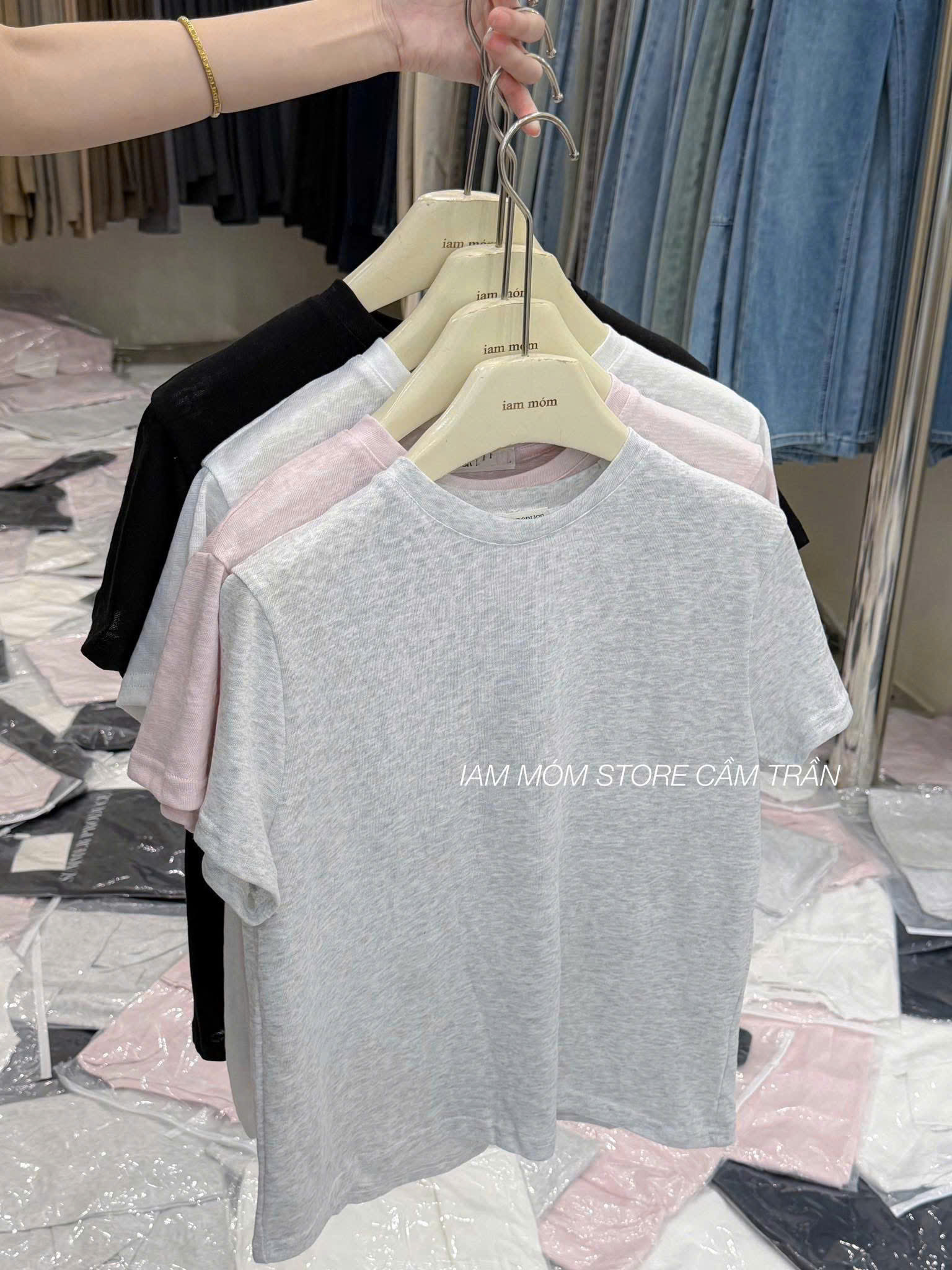 (chờ) ANU422 - SET 3 ÁO PHÔNG NỮ đen hồng trắng