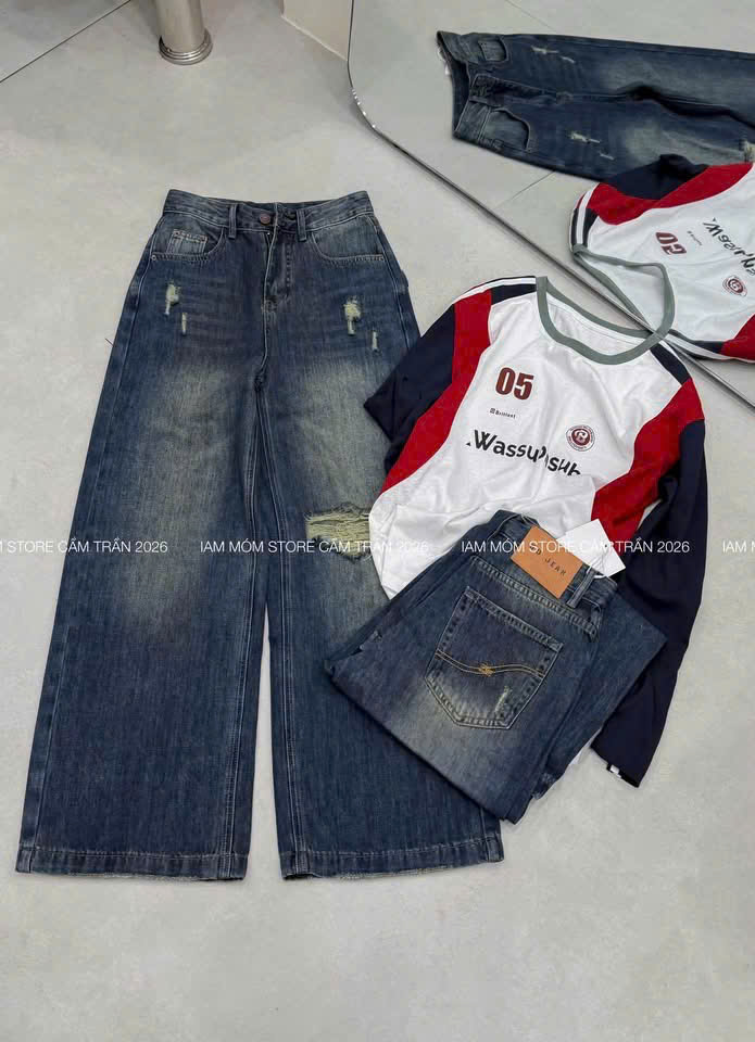ANU437 - ÁO THUN NỮ DÀI TAY PHỐI TAY ĐEN ĐỎ 05