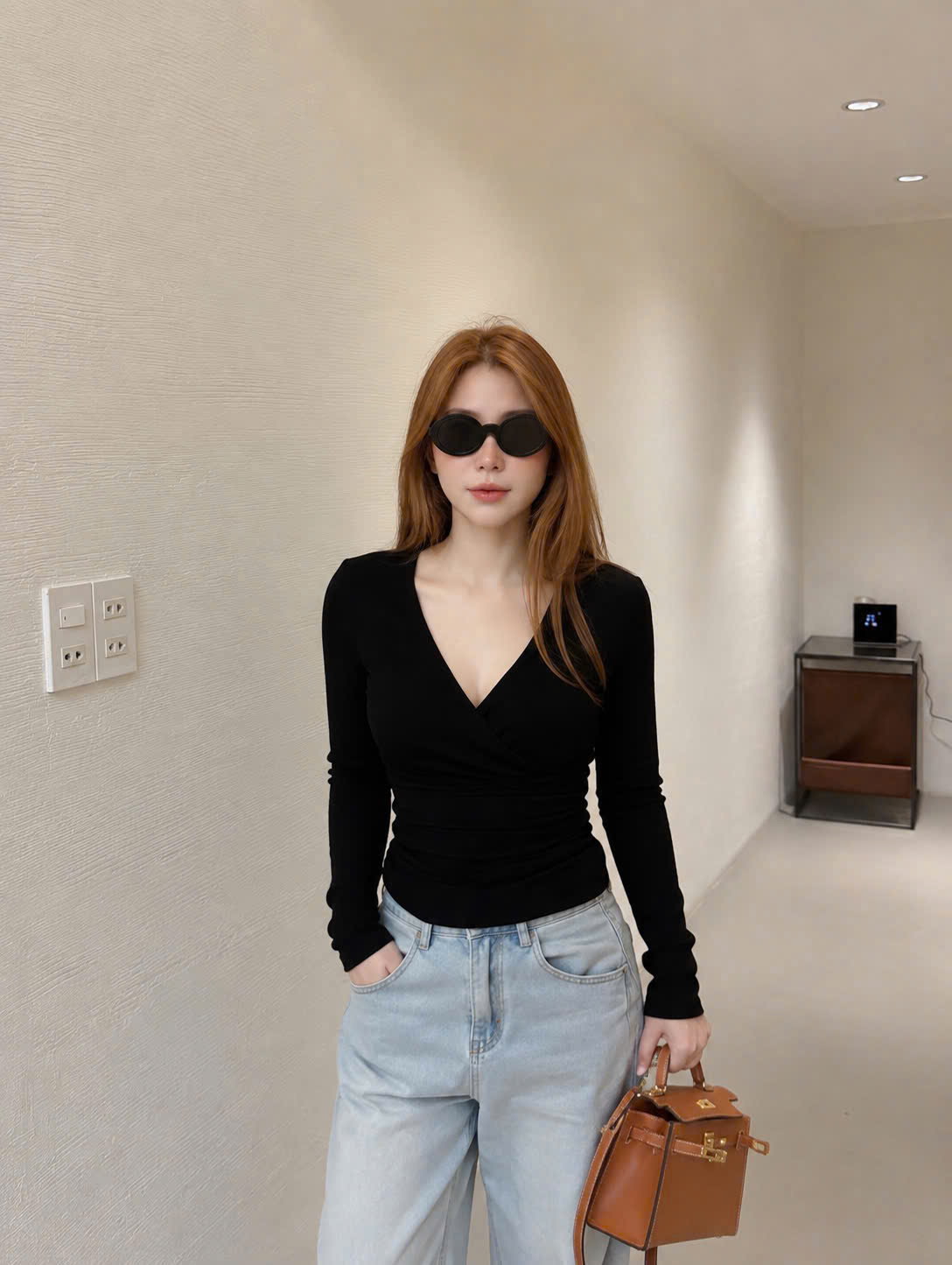ANU452 - SET 3 ÁO ZIP NỮ CỔ TIM DÀI TAY M0377