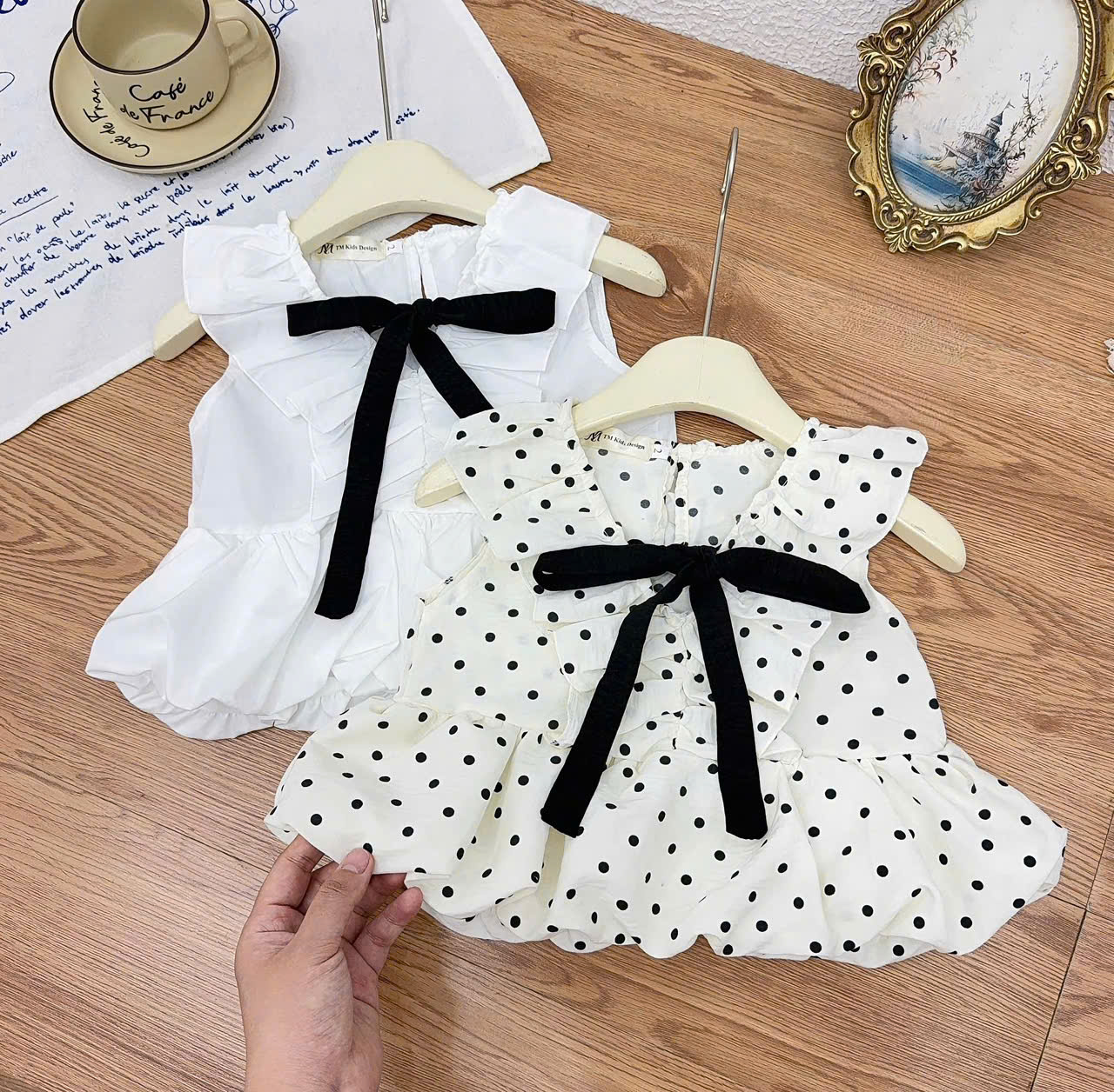 G061 - SET BÉ GÁI BÈO NƠ ĐEN QUẦN BÍ BỒNG