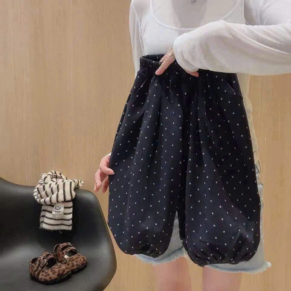 G119 - SET BÉ GÁI 3CT GILE CHẤM BI MIX ÁO XÁM