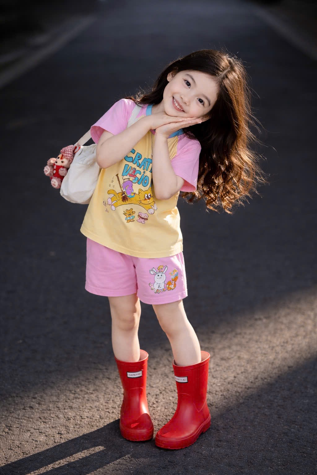 G971 - BỘ ĐÙI BÉ GÁI SIZE ĐẠI GẤU THÚ CUTE PHỐI TAY